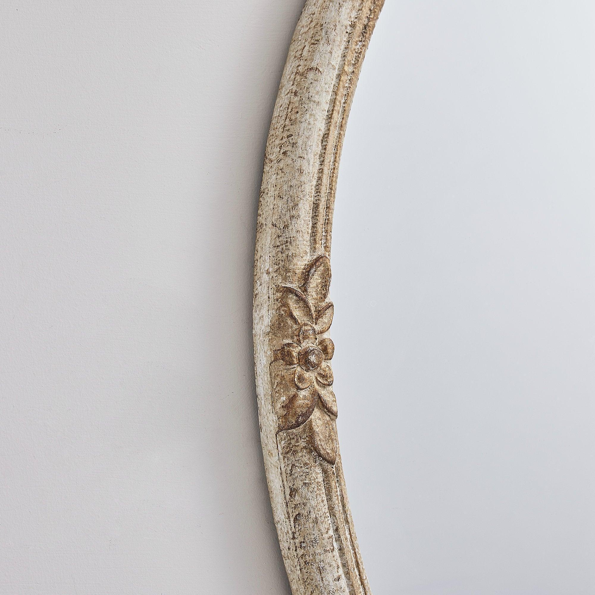 Parrot Uncle Traditioanl Oval Mirror With Wood Frame Rustic Decor Wall Mirror (BBXW-D0002) - Image 8