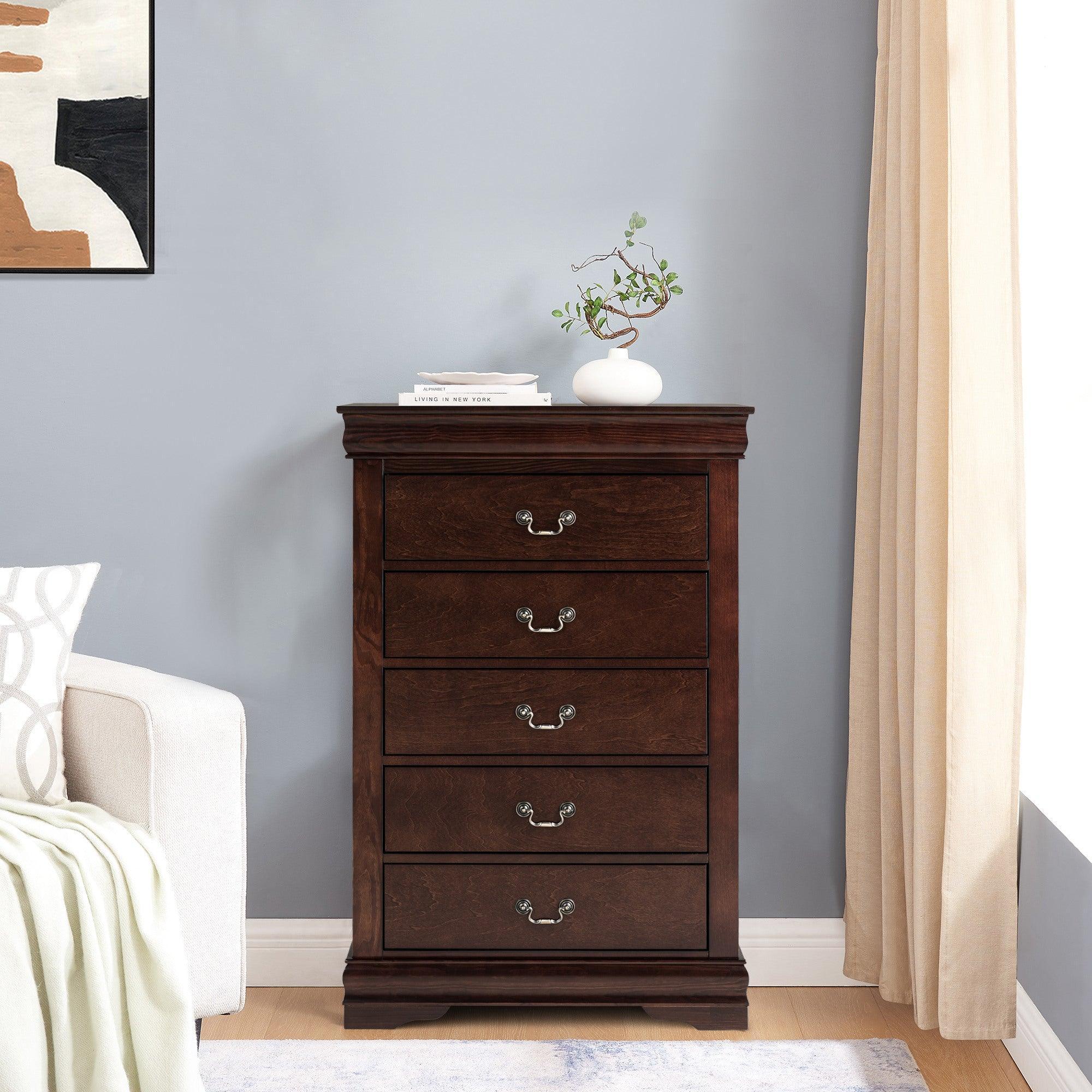 Parrot Uncle Transitional 5-Drawer 31.5-Inch Wide Chest of Drawers with Bracket Feet - Image 12
