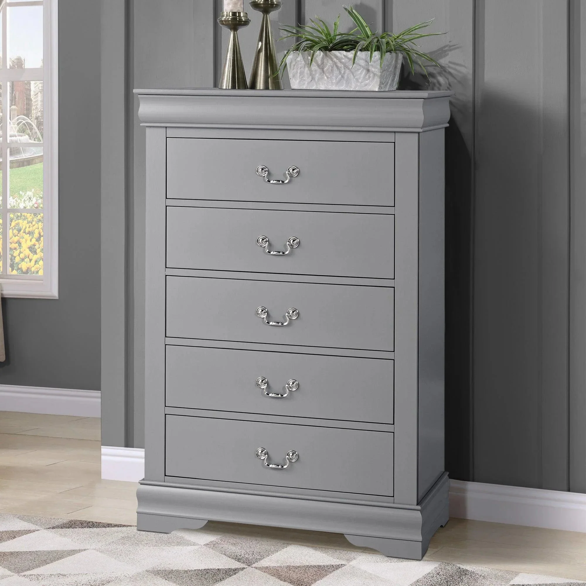 Parrot Uncle Transitional 5-Drawer 31.5-Inch Wide Chest of Drawers with Bracket Feet - Image 23
