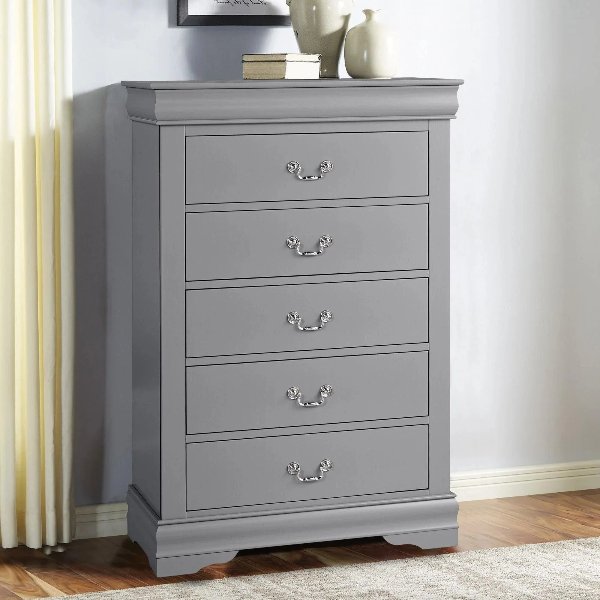 Parrot Uncle Transitional 5-Drawer 31.5-Inch Wide Chest of Drawers with Bracket Feet - Image 24