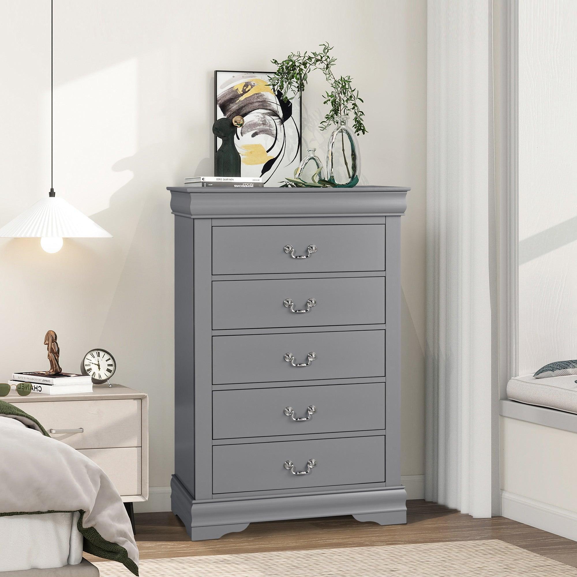 Parrot Uncle Transitional 5-Drawer 31.5-Inch Wide Chest of Drawers with Bracket Feet - Image 25