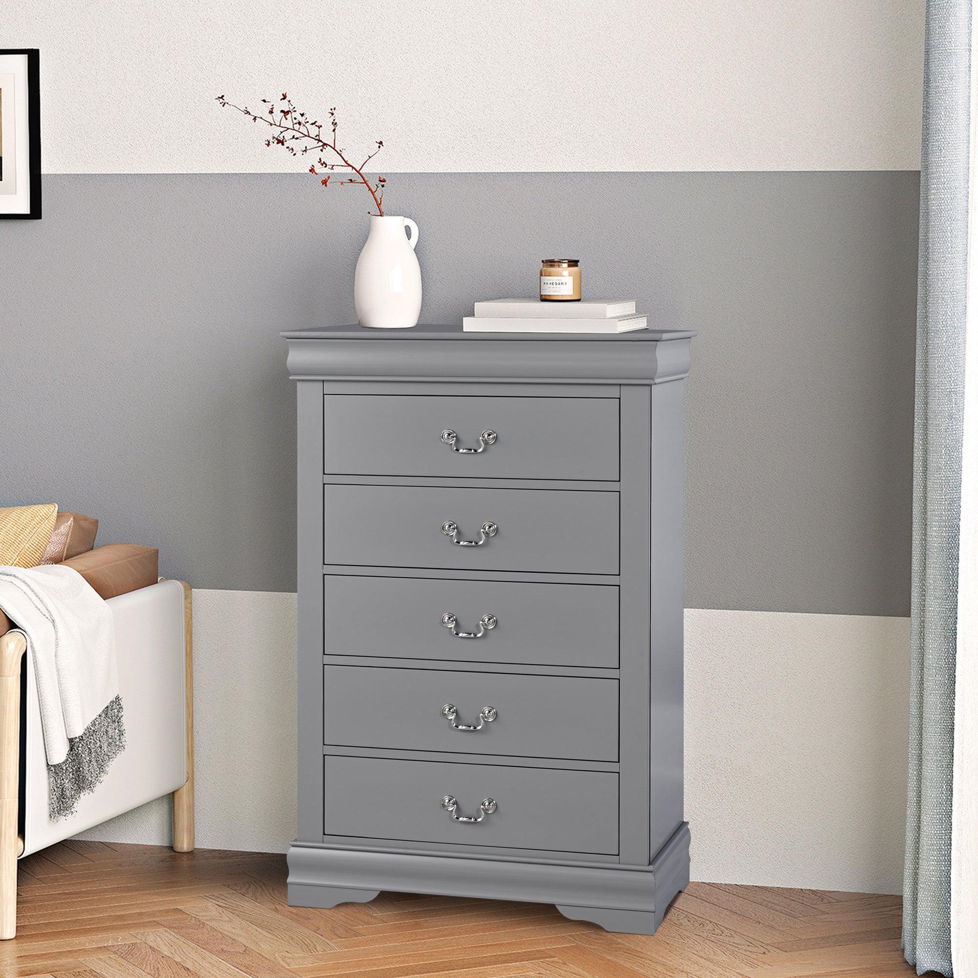 Parrot Uncle Transitional 5-Drawer 31.5-Inch Wide Chest of Drawers with Bracket Feet - Image 29