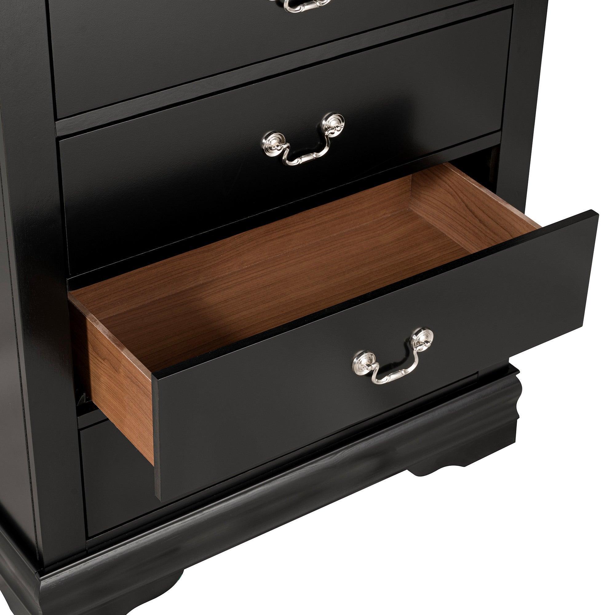 Parrot Uncle Transitional 5-Drawer 31.5-Inch Wide Chest of Drawers with Bracket Feet - Image 3