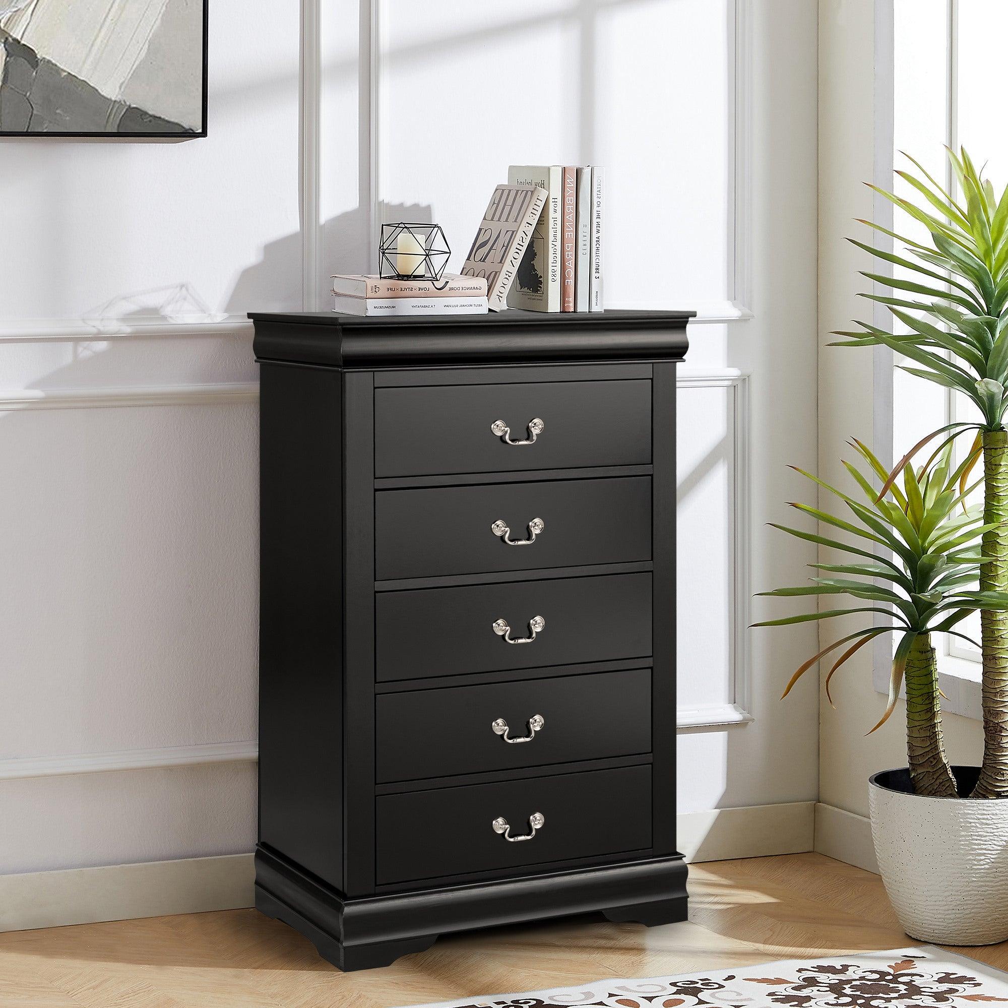 Parrot Uncle Transitional 5-Drawer 31.5-Inch Wide Chest of Drawers with Bracket Feet - Image 7