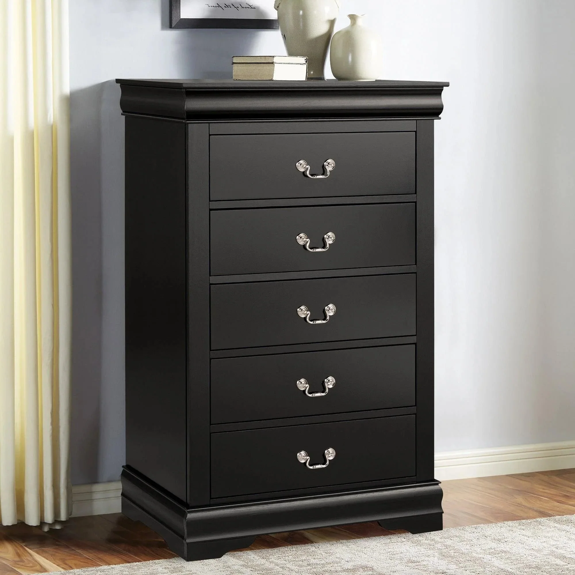 Parrot Uncle Transitional 5-Drawer 31.5-Inch Wide Chest of Drawers with Bracket Feet - Image 8
