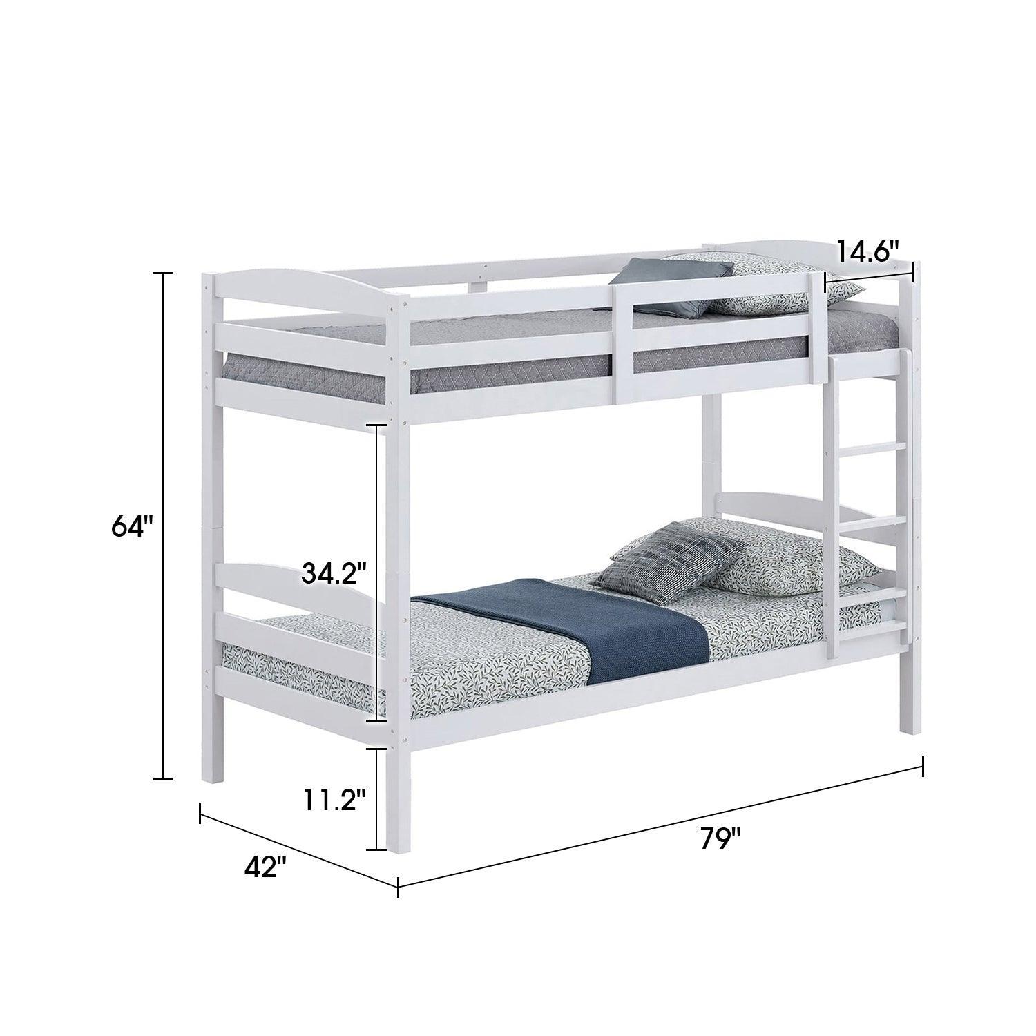 Parrot Uncle Transitional Solid Hardwood Twin over Twin Bunk Bed, Patented Insert & Lock Joint for Extra Safety for Kids - Image 25