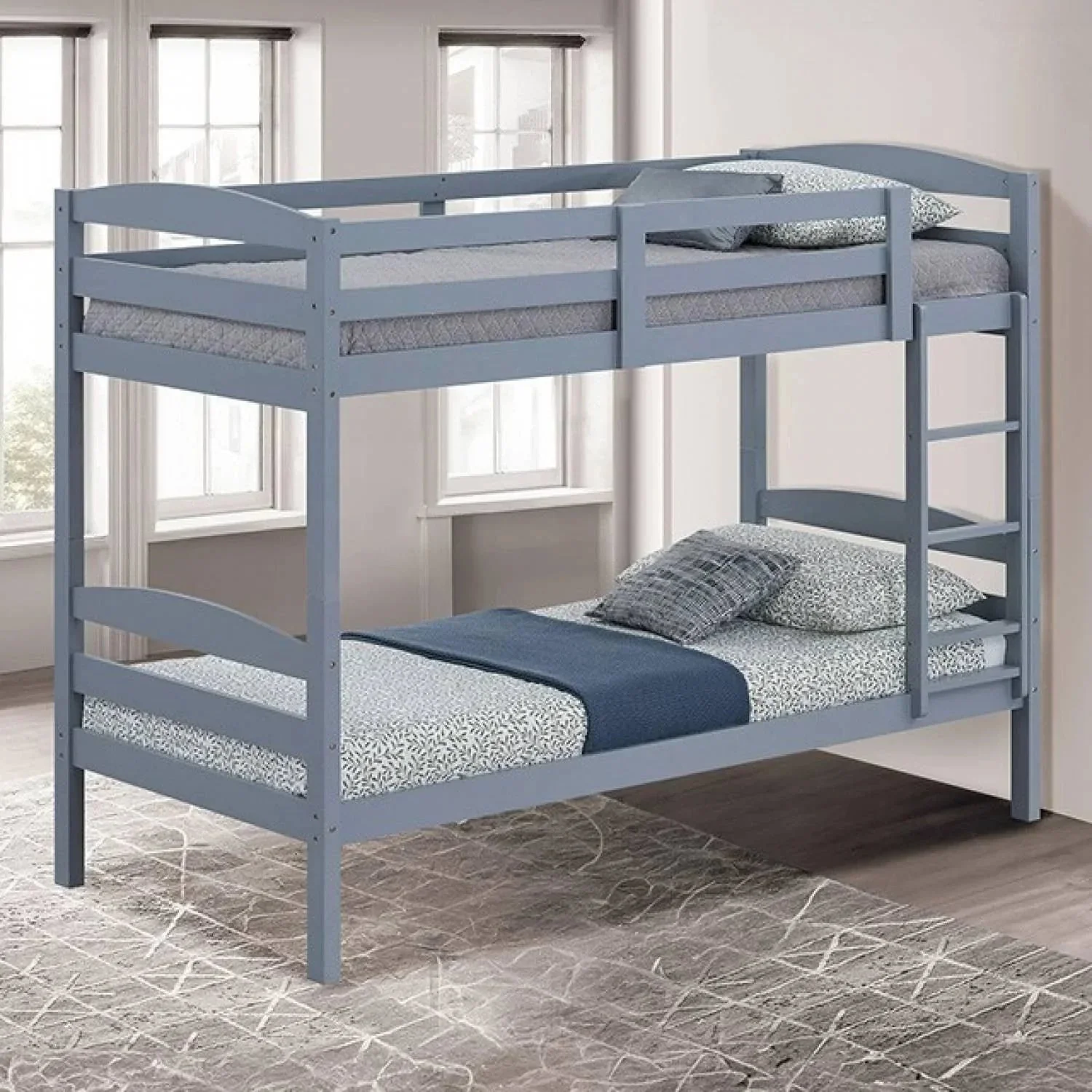 Parrot Uncle Transitional Solid Hardwood Twin over Twin Bunk Bed, Patented Insert & Lock Joint for Extra Safety for Kids - Image 6