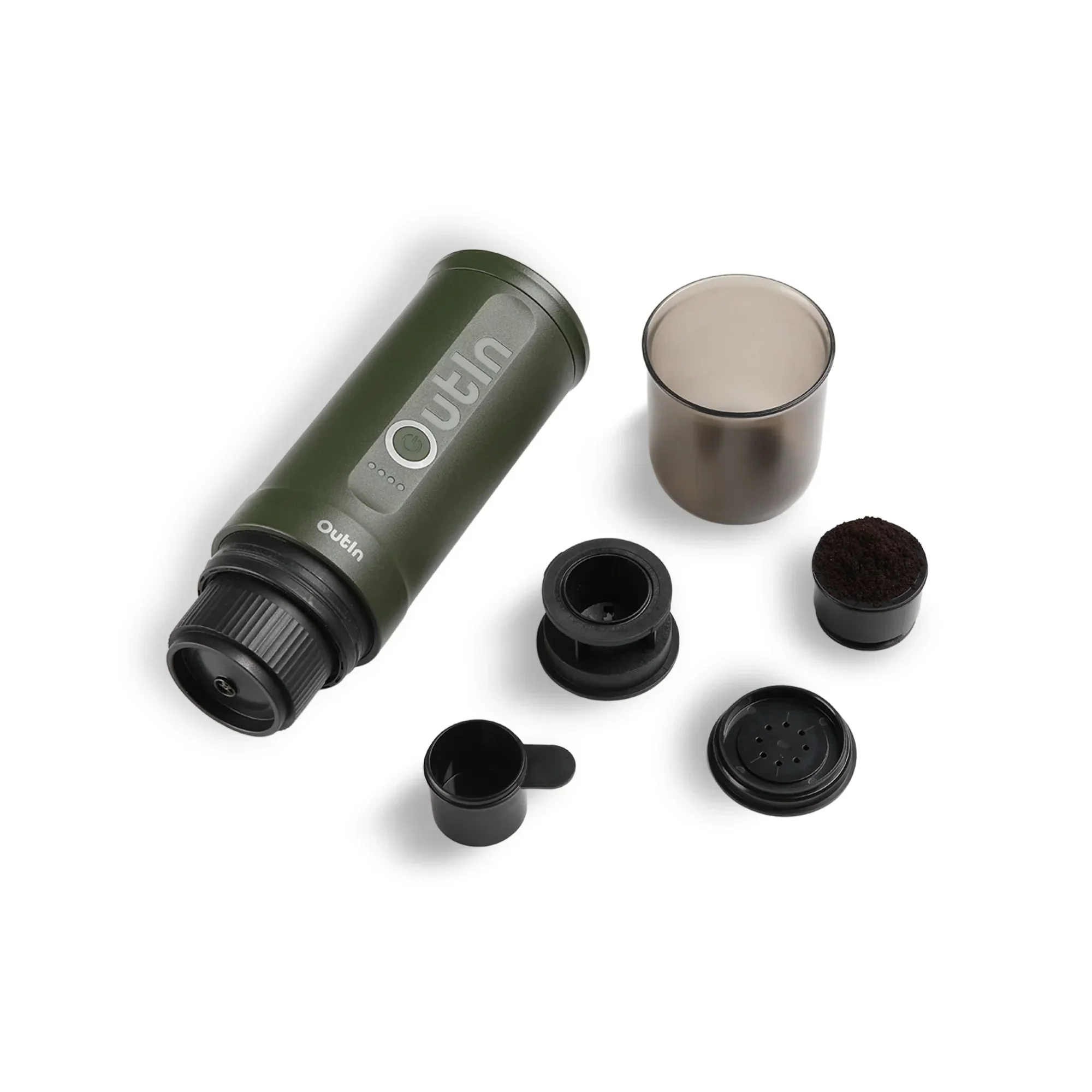OutIn Nano Portable Electric Espresso Machine in Forest Green with Carrying Bag (OTEM-01-FG-Bag) - Image 3