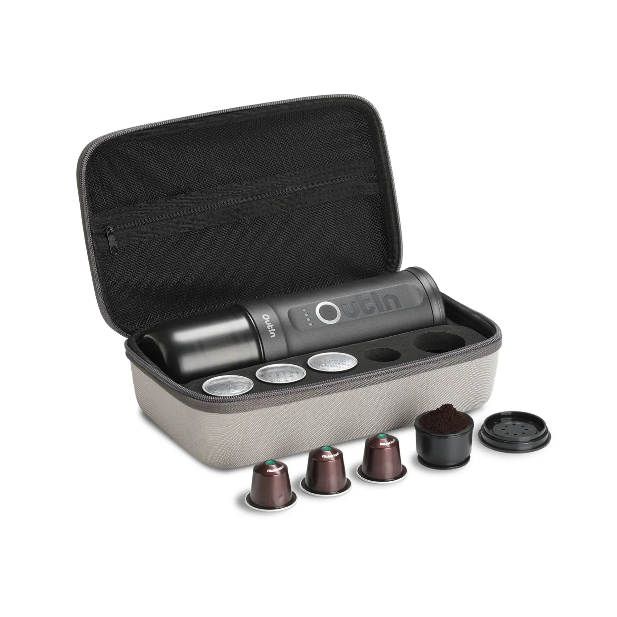 Outlin Nano Traveler Espresso Gift Set in Space Grey (OTEM-01-SG-Bag) - Image 2