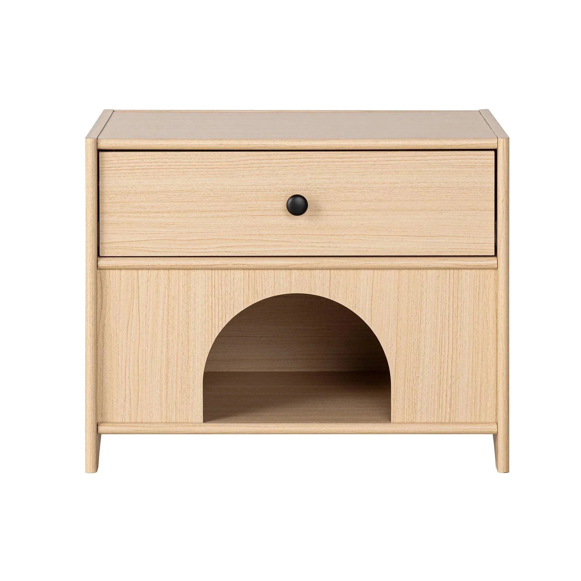Parrot Uncle Travis Modern Natural 22-Inch Side Table with Pet-Friendly Nook (SL-AC4003-PU) - Image 2