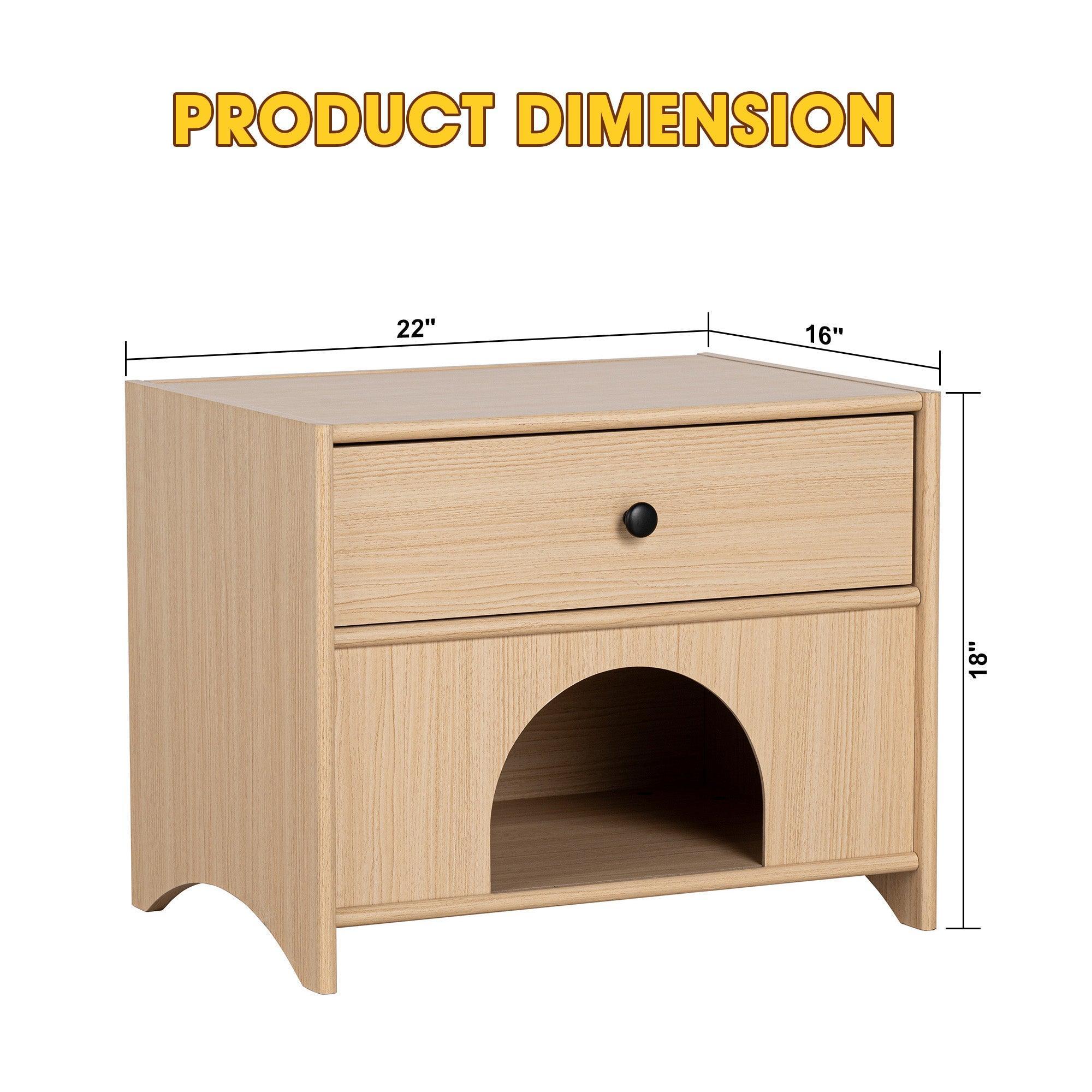 Parrot Uncle Travis Modern Natural 22-Inch Side Table with Pet-Friendly Nook (SL-AC4003-PU) - Image 7