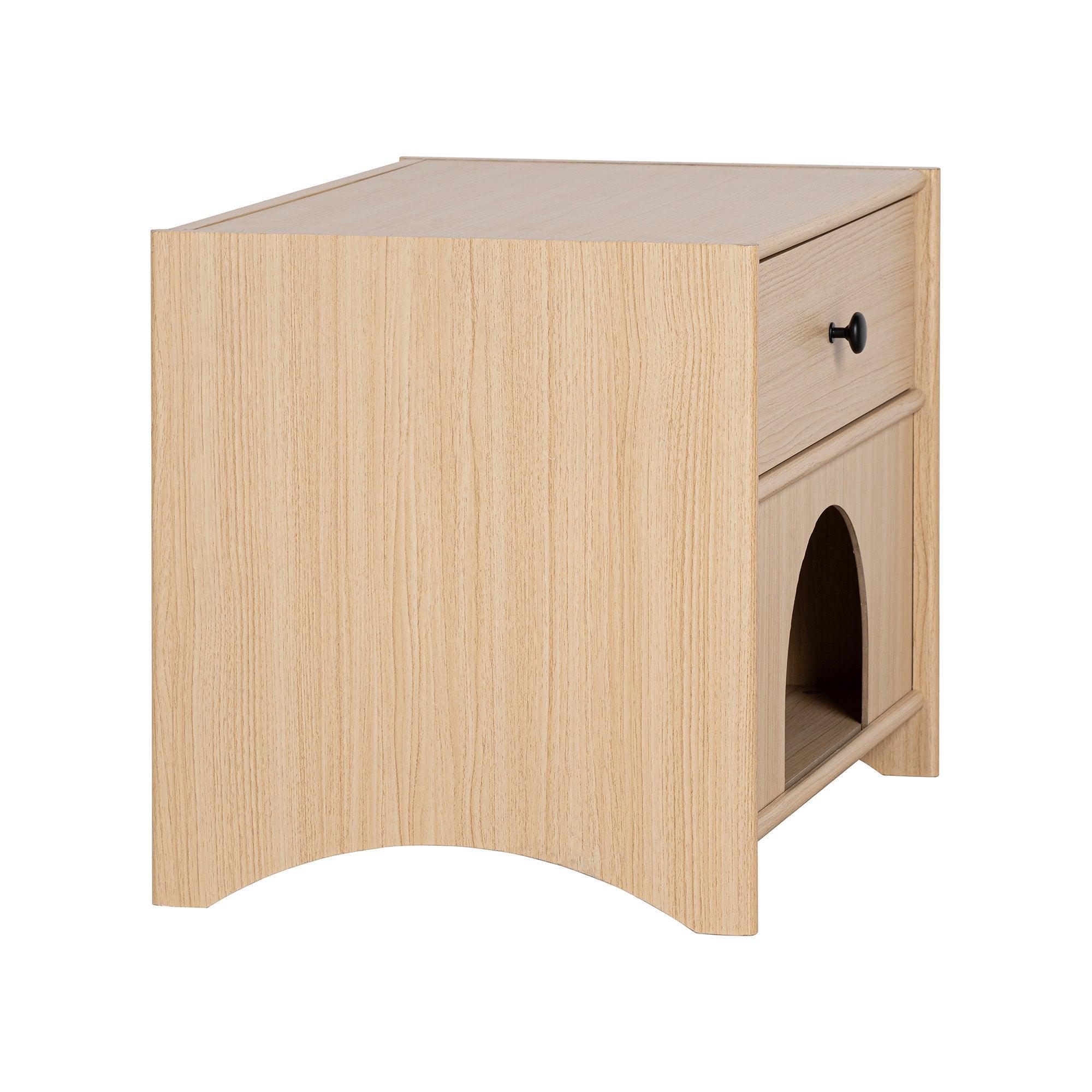 Parrot Uncle Travis Modern Natural 22-Inch Side Table with Pet-Friendly Nook (SL-AC4003-PU) - Image 9