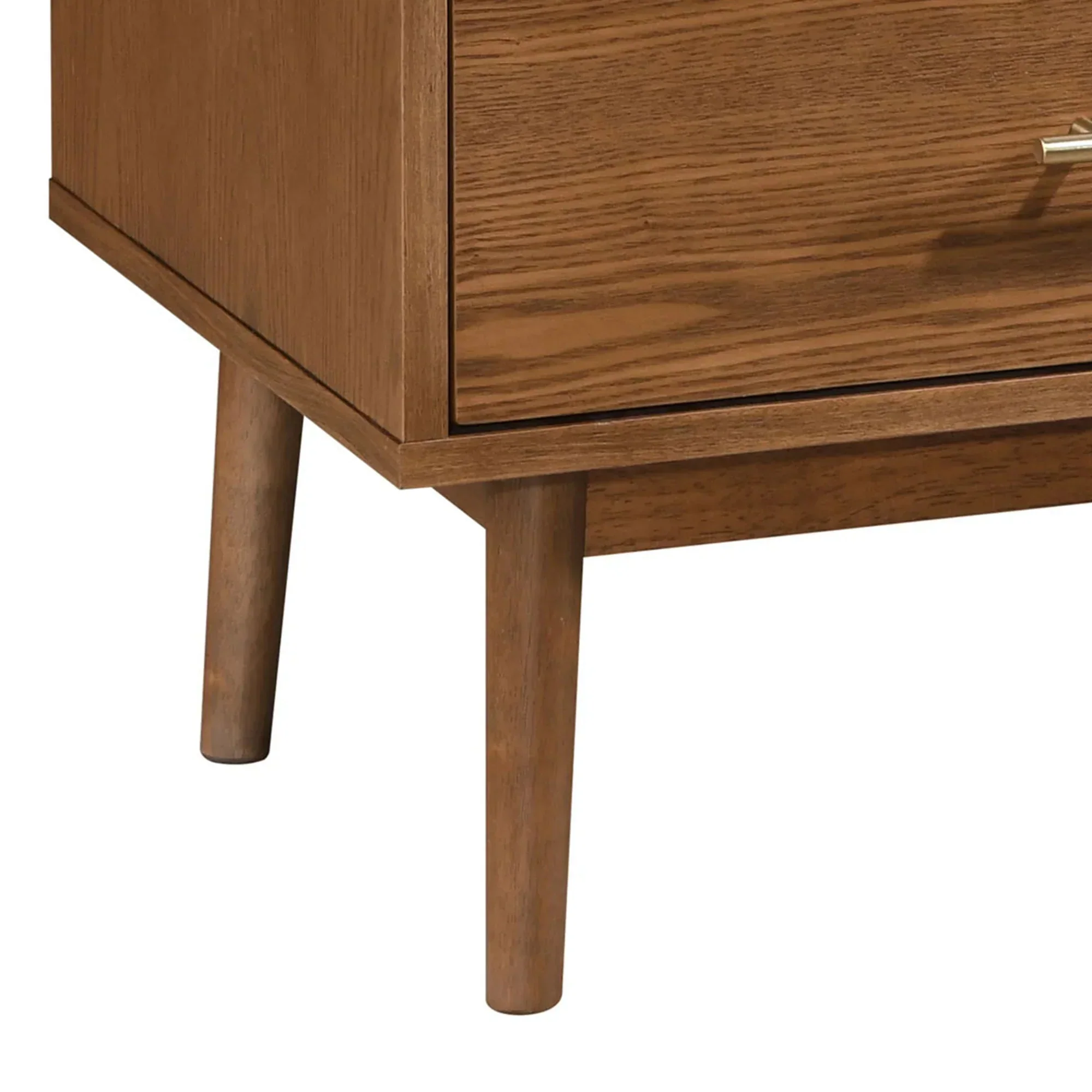 Parrot Uncle Tromso Mid-Century Modern 23-Inch Nightstand with 2-Drawer and Round Tapered Legs in Walnut (FM7220WN-N-PU) - Image 3