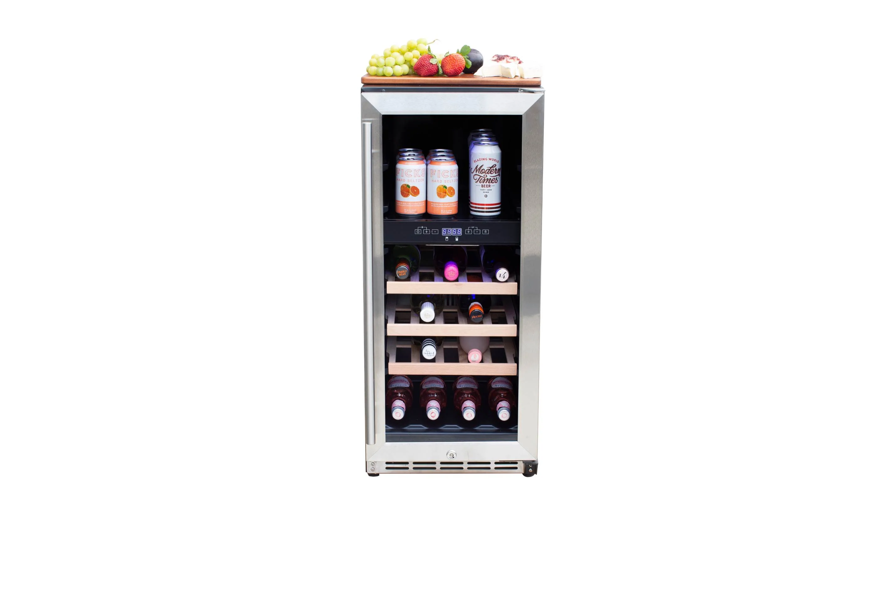 TrueFlame 15-Inch Outdoor Rated Dual Zone Wine Cooler in Stainless Steel (AMD-RFR-15WD) - Image 2