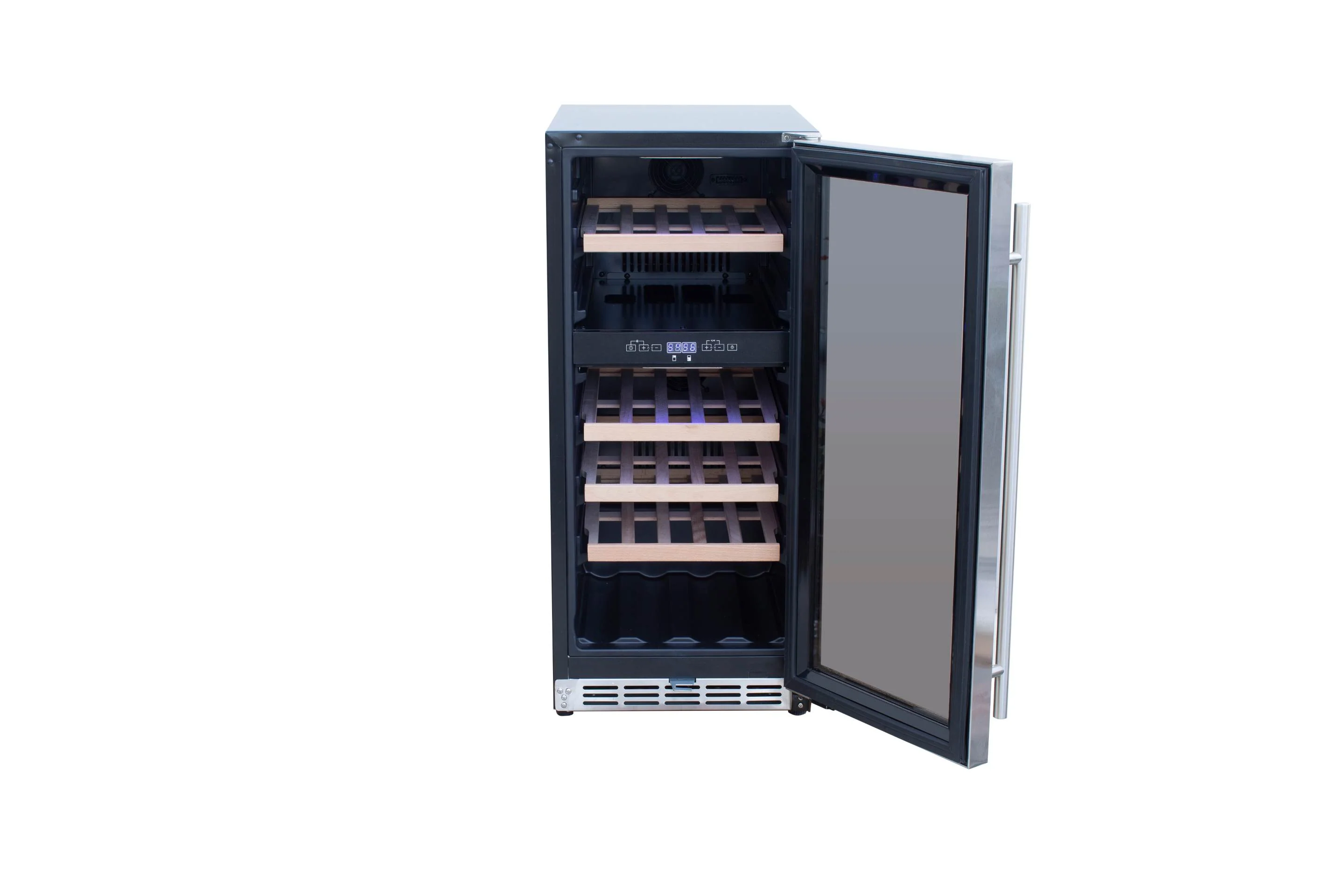 TrueFlame 15-Inch Outdoor Rated Dual Zone Wine Cooler in Stainless Steel (AMD-RFR-15WD) - Image 3
