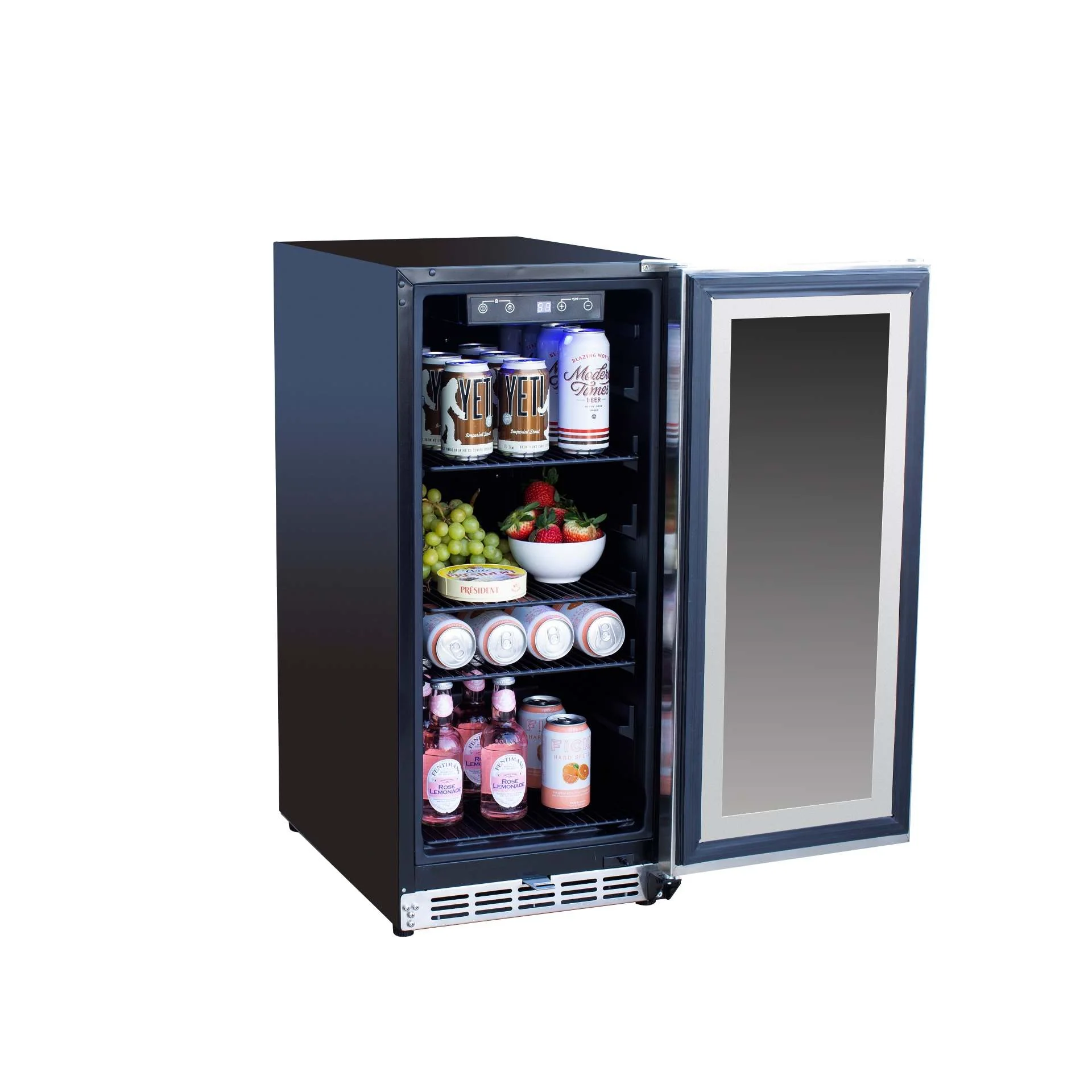 TrueFlame 15-Inch 3.2 Cu. Ft. Outdoor Rated Refrigerator with Glass Door (AMD-RFR-15G) - Image 4