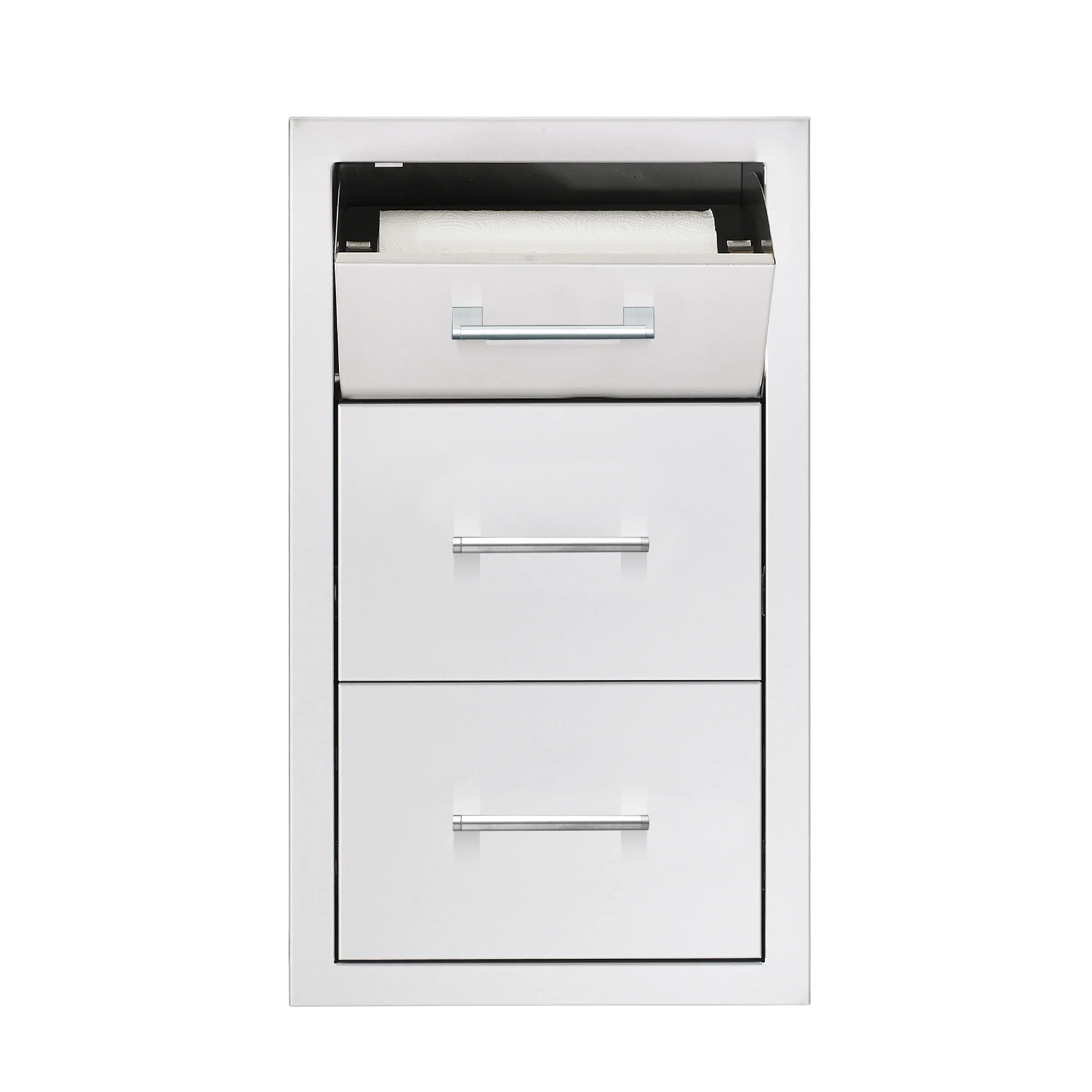 TrueFlame 17-Inch Vertical 2-Drawer & Paper Towel Holder Combo Masonry (TF-TDC-17M-A) - Image 2