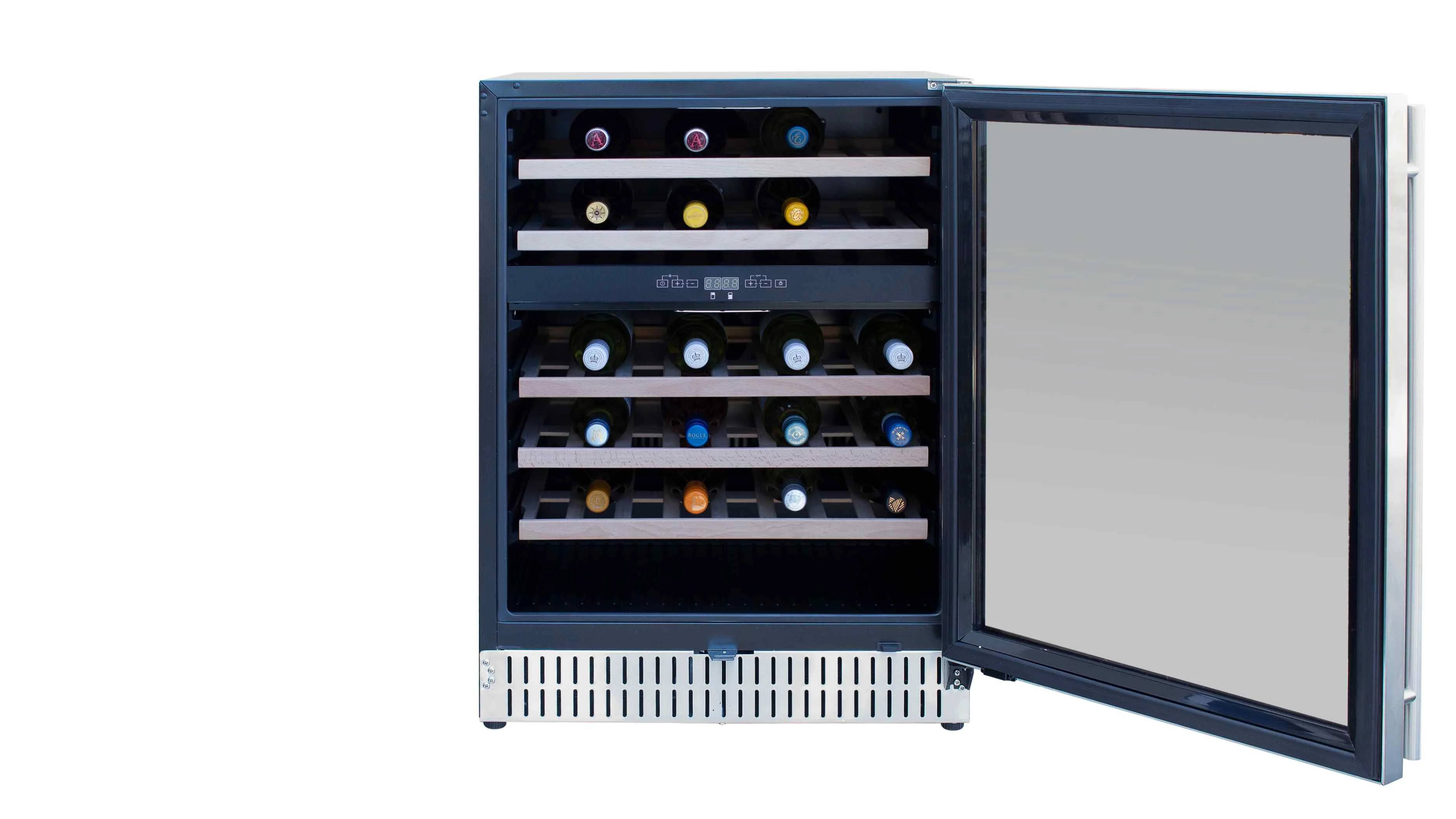 TrueFlame 24-Inch Outdoor Rated Dual Zone Wine Cooler in Stainless Steel (AMD-RFR-24WD) - Image 4