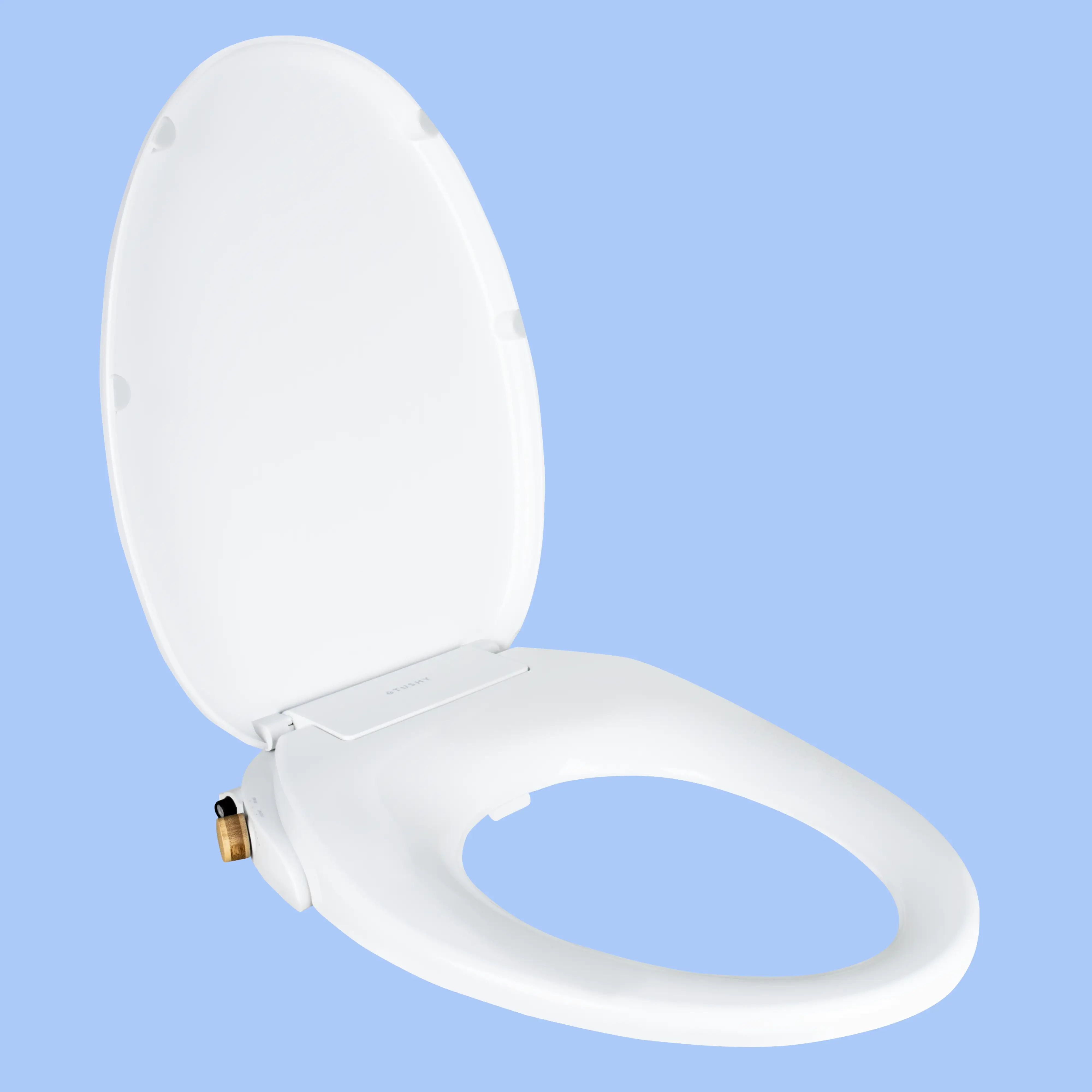 TUSHY Oasis Non-Electric Warm Water Bidet Seat (Elongated) | Self-Cleaning Dual Nozzles, Adjustable Temp & Pressure | 10-Min DIY Install, Soft-Close Lid, Sleek Design, Spa-Like Comfort, Bamboo Knob - Image 4