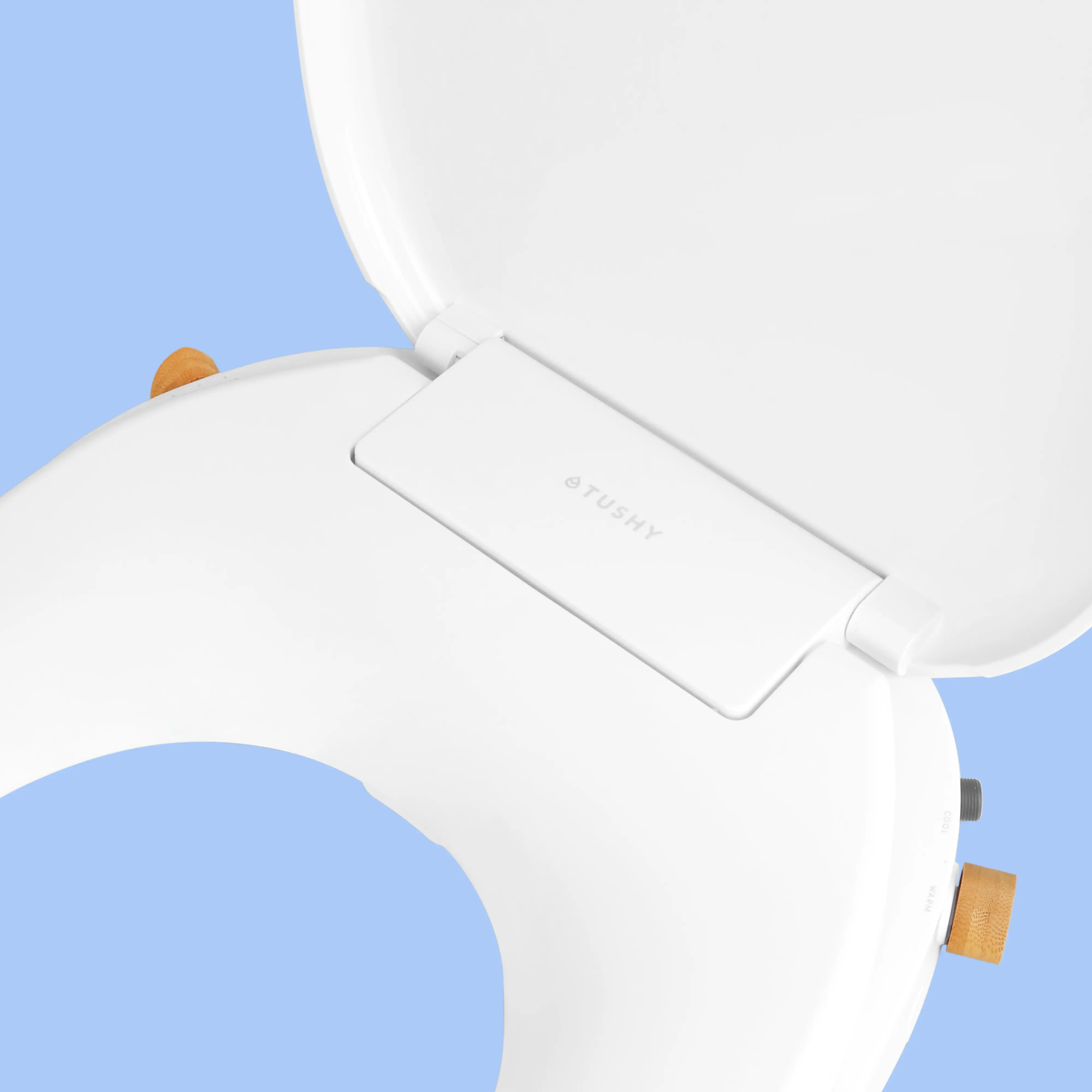 TUSHY Oasis Non-Electric Warm Water Bidet Seat (Elongated) | Self-Cleaning Dual Nozzles, Adjustable Temp & Pressure | 10-Min DIY Install, Soft-Close Lid, Sleek Design, Spa-Like Comfort, Bamboo Knob - Image 9