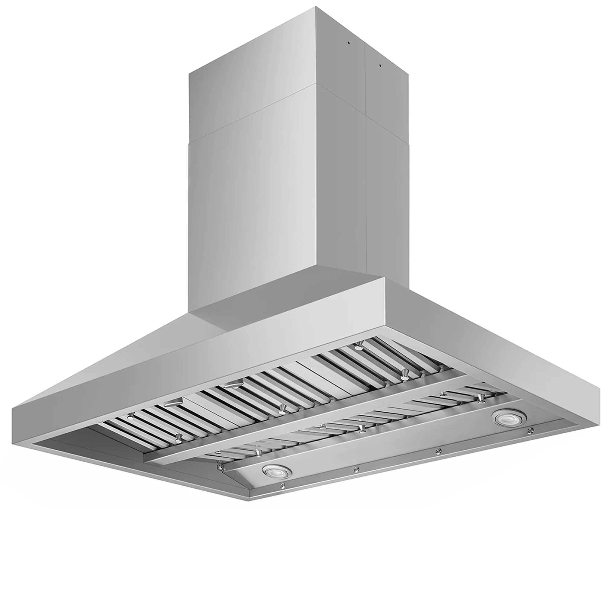Victory 36-Inch 750 CFM Island Range Hood in Stainless Steel with Baffle Filters, 4-Speed Rotary Switch, Dimmable LED's (Twister-Island-36) - Image 4