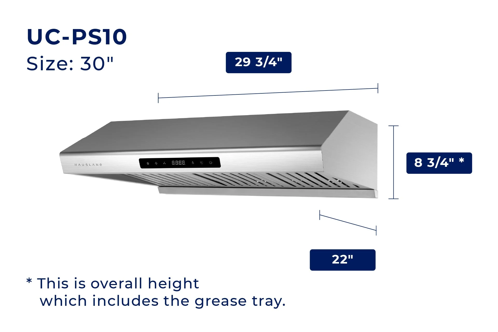Hauslane 30-Inch Under Cabinet Range Hood with Stainless Steel Filters in Stainless Steel (UC-PS10SS-30) - Image 8