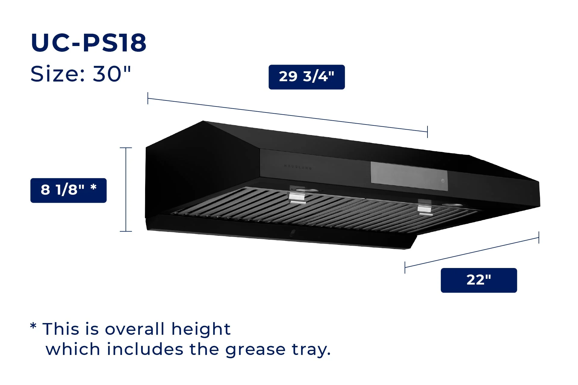 Hauslane Under Cabinet Touch Control Range Hood with Stainless Steel Filters in Black Stainless Steel (UC-PS18BSS) - Image 13