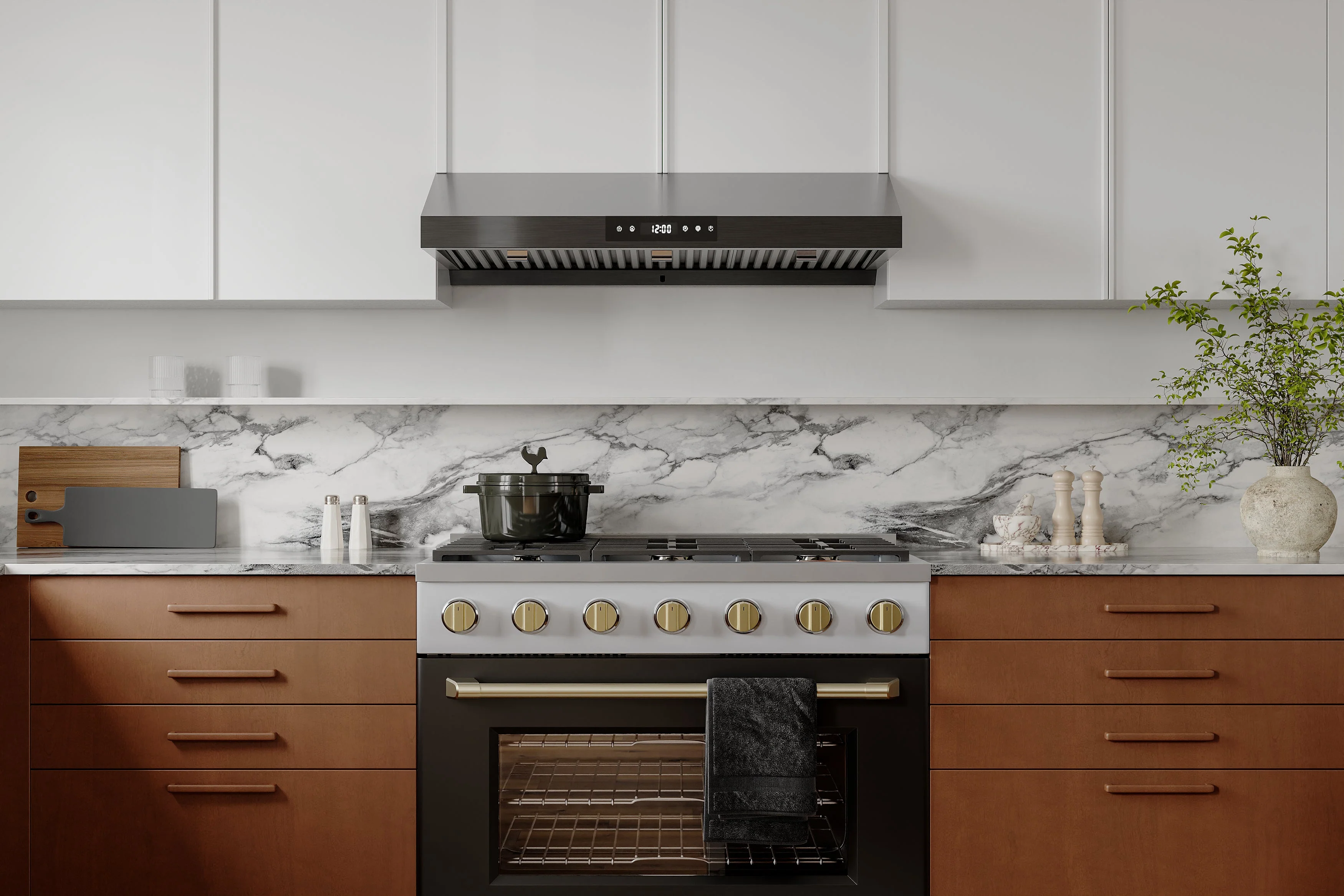 Hauslane Under Cabinet Touch Control Range Hood with Stainless Steel Filters in Black Stainless Steel (UC-PS18BSS) - Image 5
