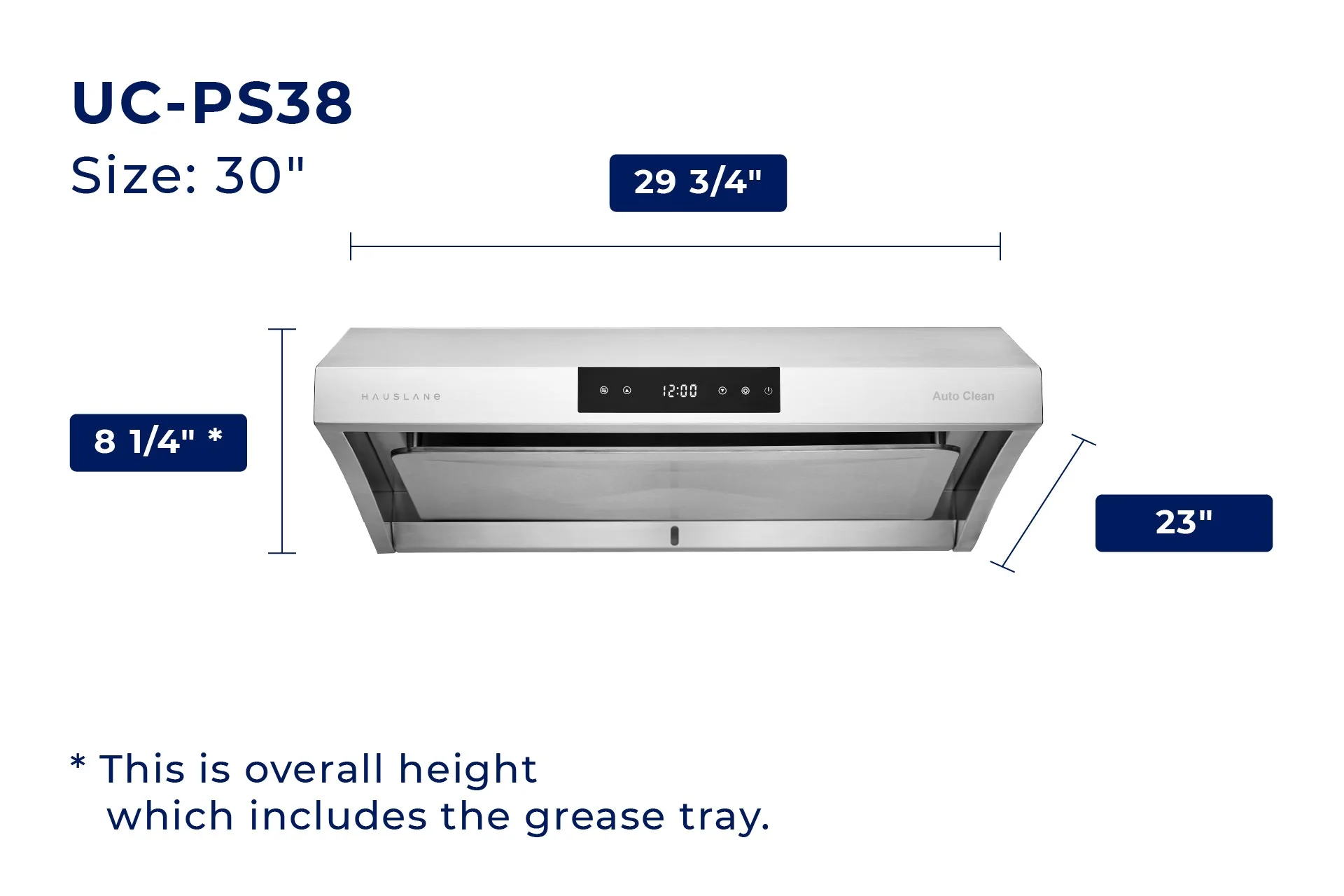 Hauslane 30-Inch Under Cabinet Self-Clean Touch Control Range Hood in Stainless Steel (UC-PS38SS-30) - Image 23