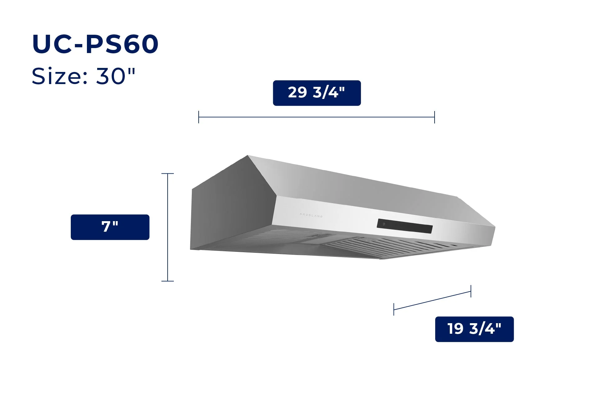 Hauslane 30-Inch Ducted Under Cabinet Range Hood with 407 CFM Motor in Stainless Steel (UC-PS60SS-30) - Image 8