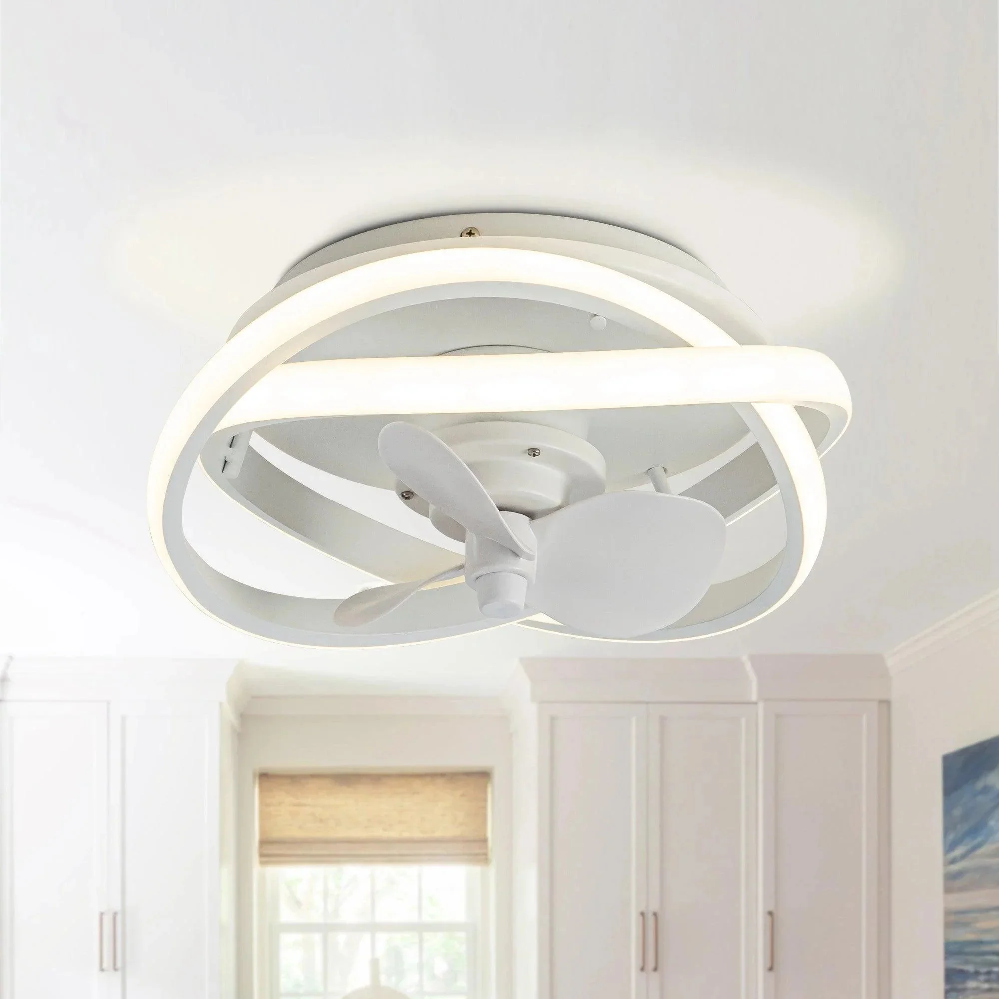 Parrot Uncle Vaczon 13-Inch Flush Mount Caged Fan with Light and Remote Control (F8302110V) - Image 4