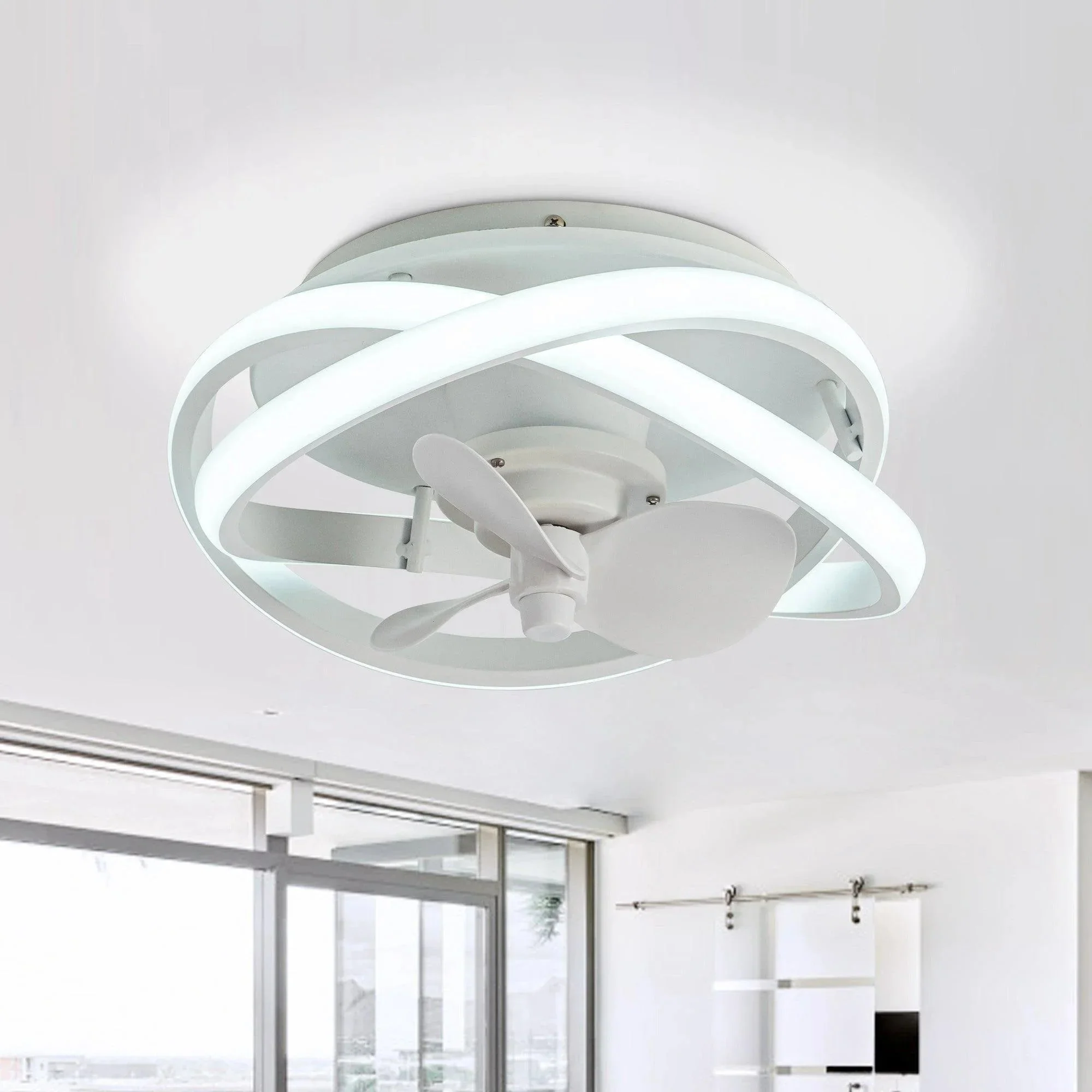Parrot Uncle Vaczon 13-Inch Flush Mount Caged Fan with Light and Remote Control (F8302110V) - Image 8
