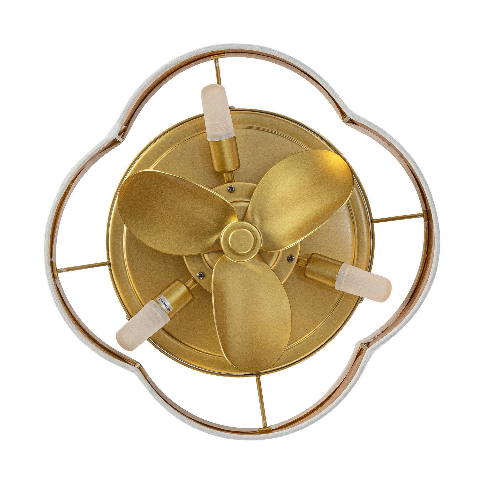 Parrot Uncle Vaczon 13-Inch Golden Flush Mount Ceiling Fan with Light and Remote Control (F8295110V) - Image 15
