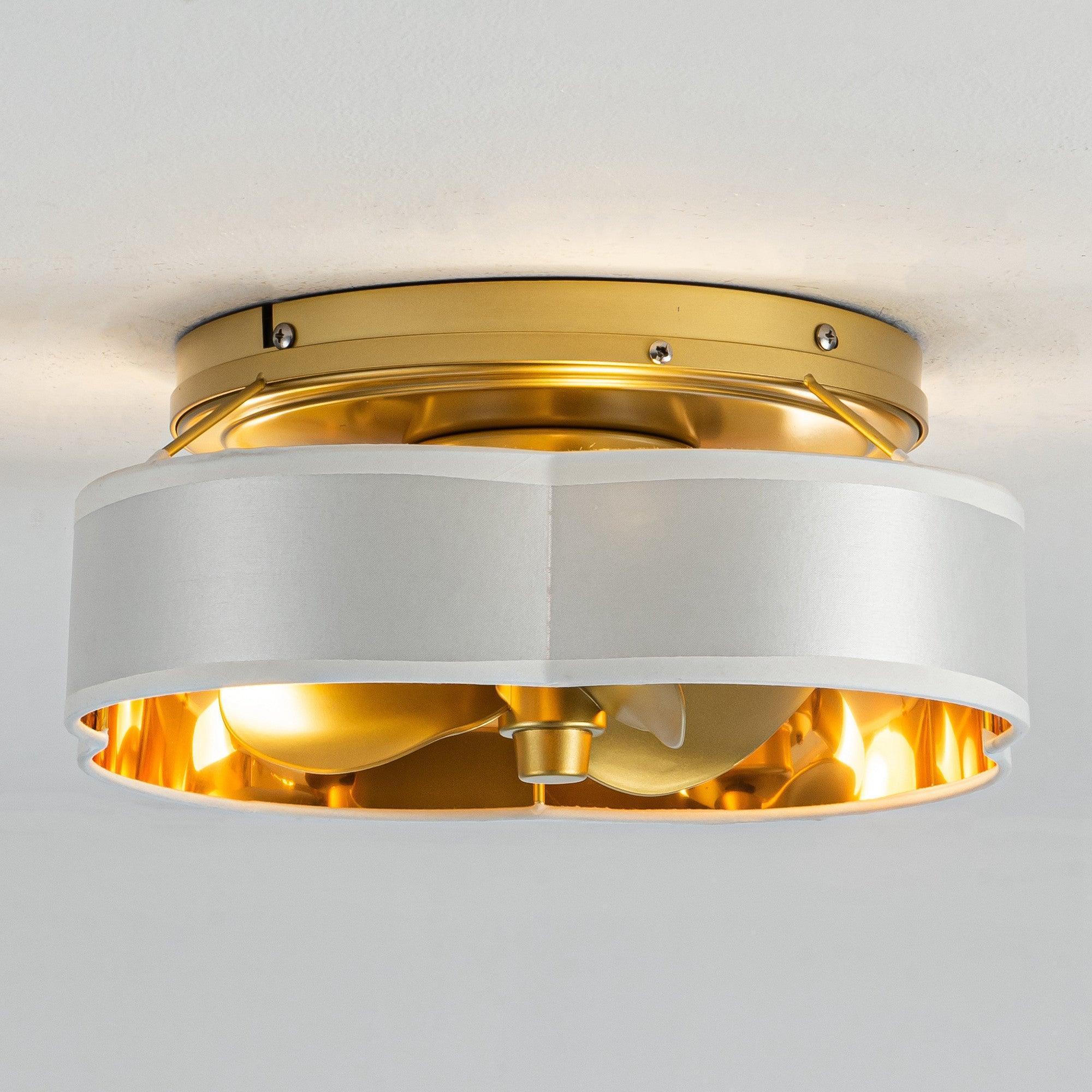 Parrot Uncle Vaczon 13-Inch Golden Flush Mount Ceiling Fan with Light and Remote Control (F8295110V) - Image 8