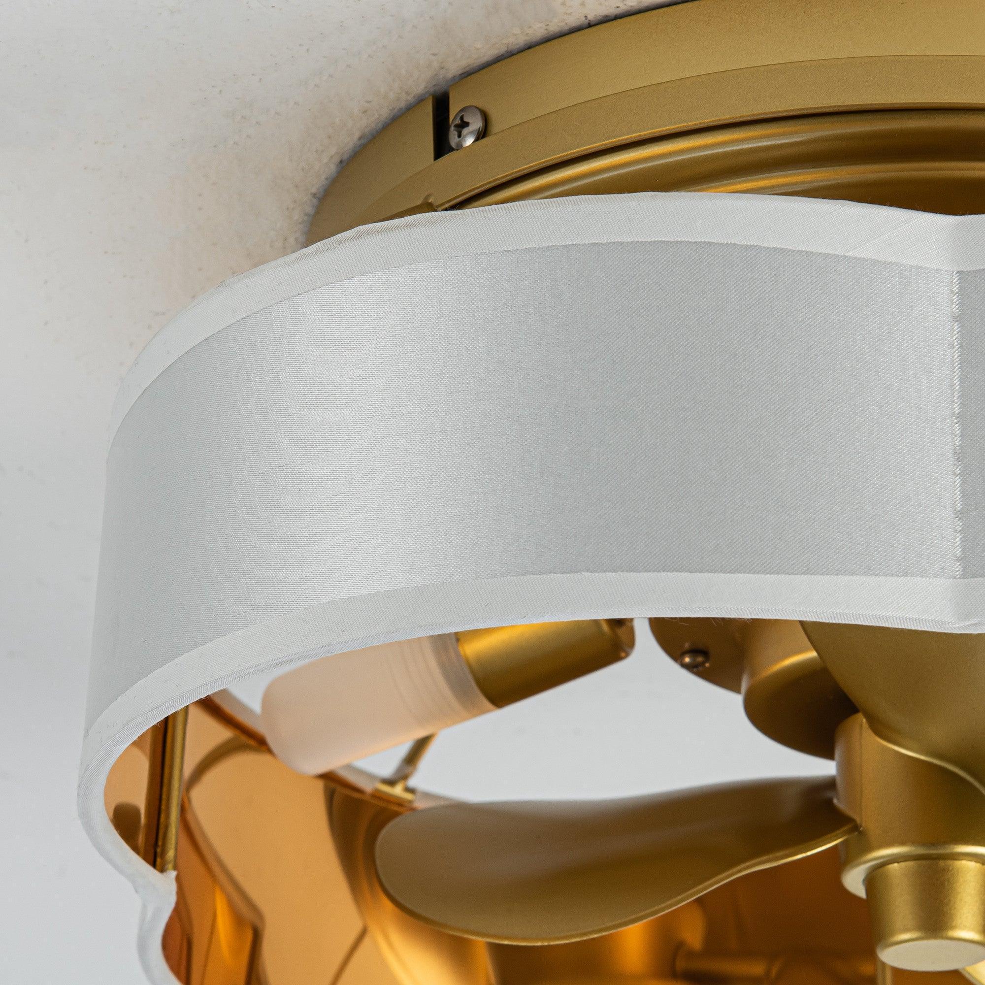 Parrot Uncle Vaczon 13-Inch Golden Flush Mount Ceiling Fan with Light and Remote Control (F8295110V) - Image 9