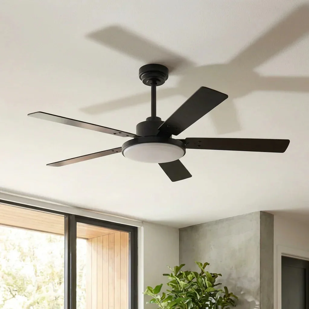 Parrot Uncle Vaczon 52-Inch 5 Blades DC Motor Modern Downrod Ceiling Fan with LED Light and Remote Control (VZA01A117BK) - Image 4