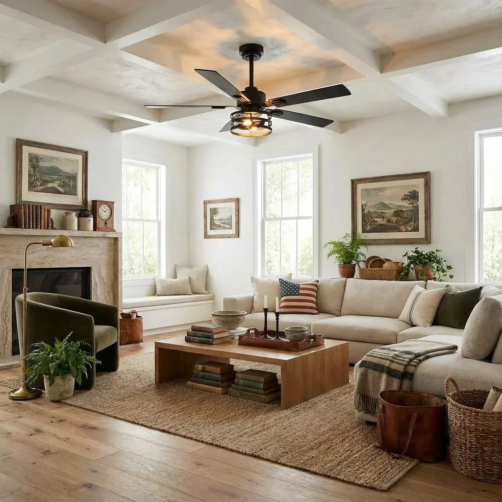 Parrot Uncle Vaczon 52-Inch DC Motor Industrial Downrod Ceiling Fan with Light and Remote Control - Image 2