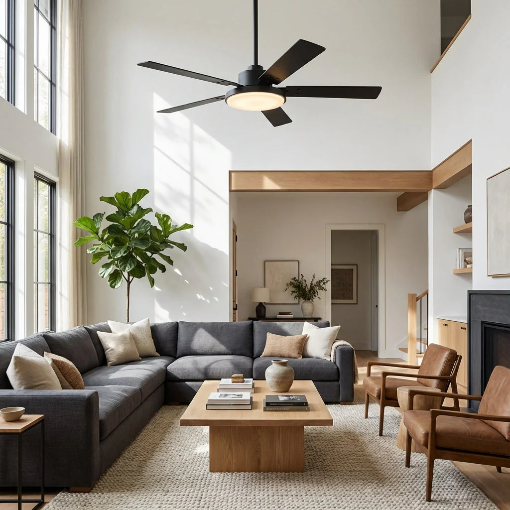 Parrot Uncle Vaczon 52-Inch Double-sided Blades Modern Ceiling Fan with Remote Control and LED Light - Image 3