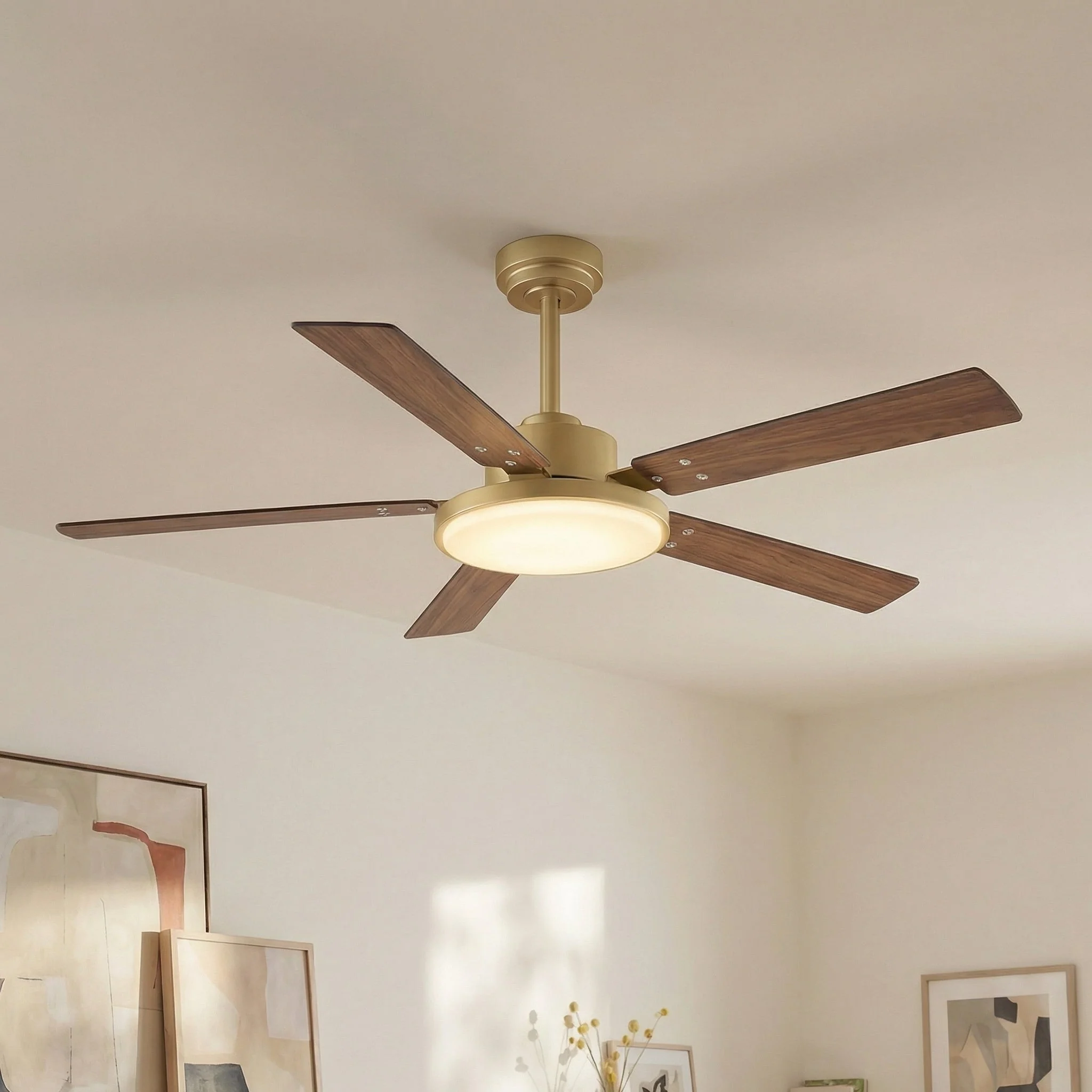 Parrot Uncle Vaczon 52-Inch Double-sided Blades Modern Ceiling Fan with Remote Control and LED Light - Image 4