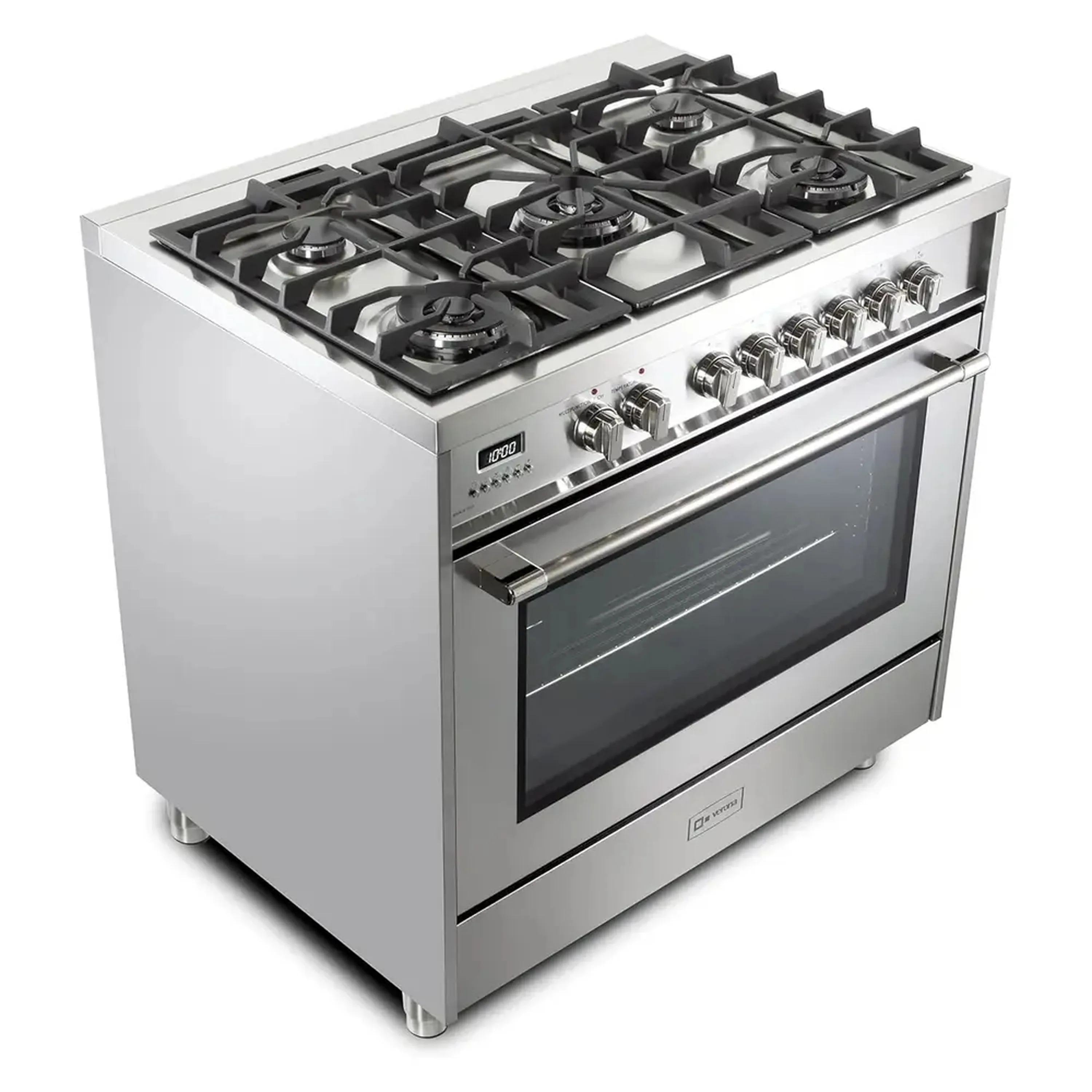 Verona 2-Piece Appliance Package - 36-Inch Dual Fuel Range with 5 Sealed Burners and Under Cabinet Range Hood in Stainless Steel - Image 4