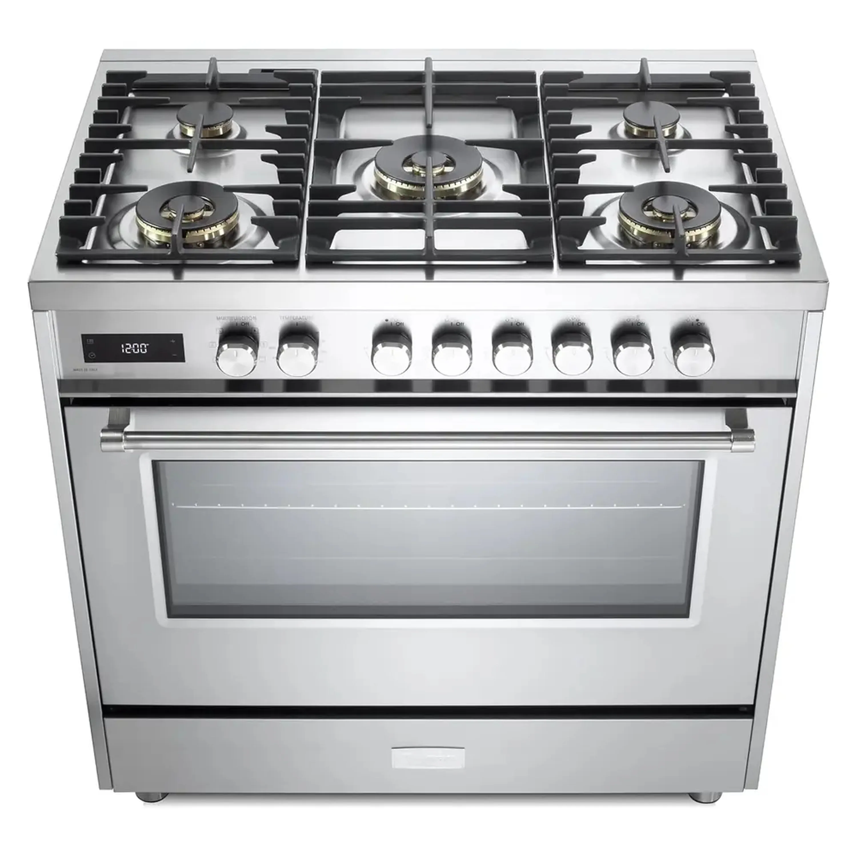 Verona 2-Piece Appliance Package - 36-Inch Dual Fuel Range with 5 Sealed Burners and Under Cabinet Range Hood in Stainless Steel - Image 4