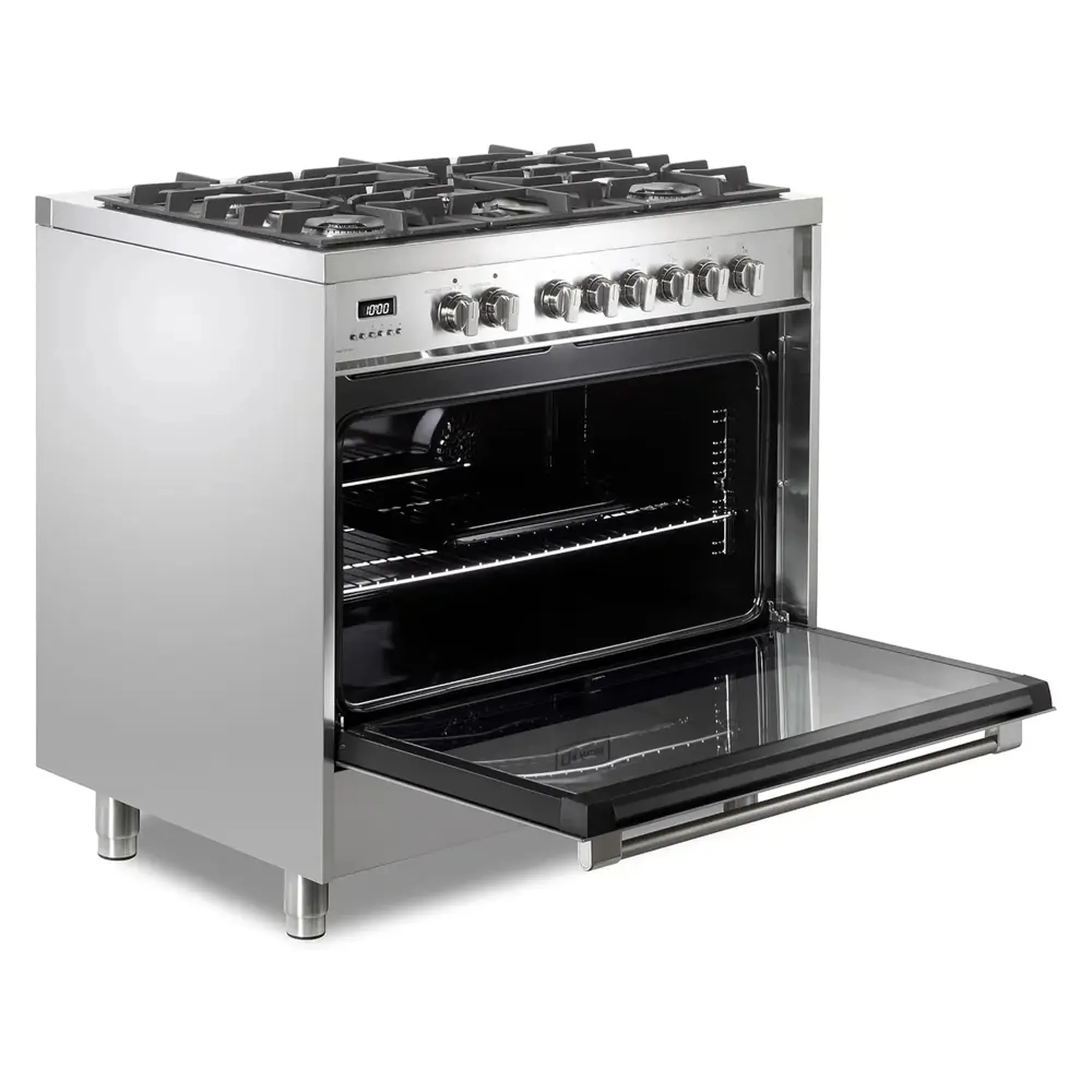 Verona 2-Piece Appliance Package - 36-Inch Dual Fuel Range with 5 Sealed Burners and Wall Mount Range Hood in Stainless Steel - Image 6