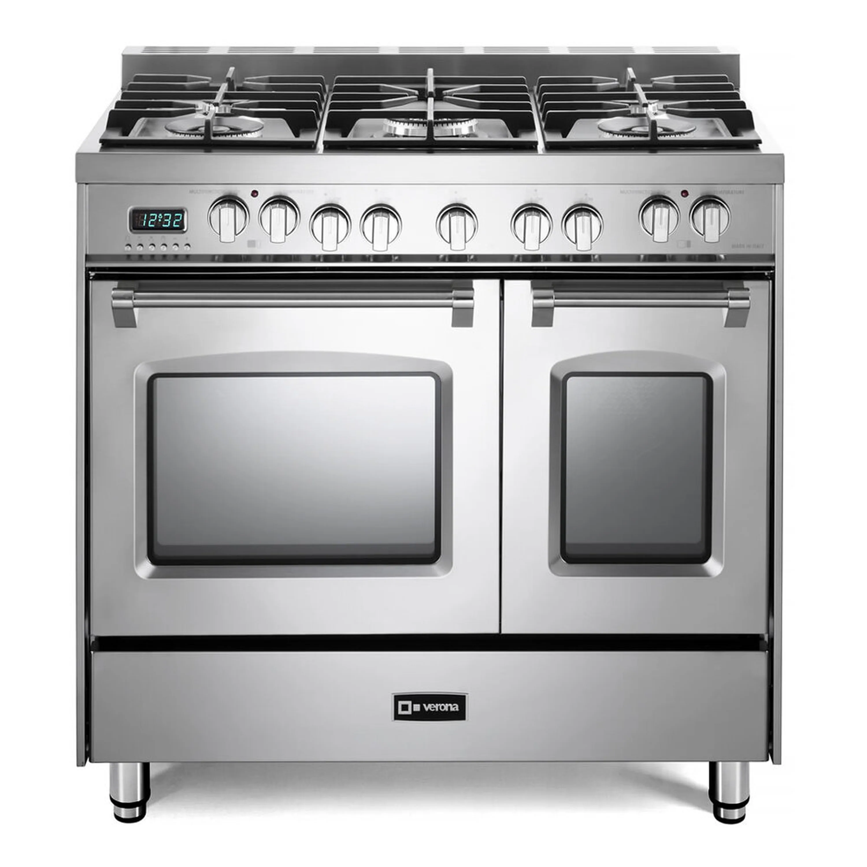 Verona 2-Piece Appliance Package - 36-Inch Dual Fuel Range with Double Oven and Under Cabinet Range Hood in Stainless Steel - Image 2