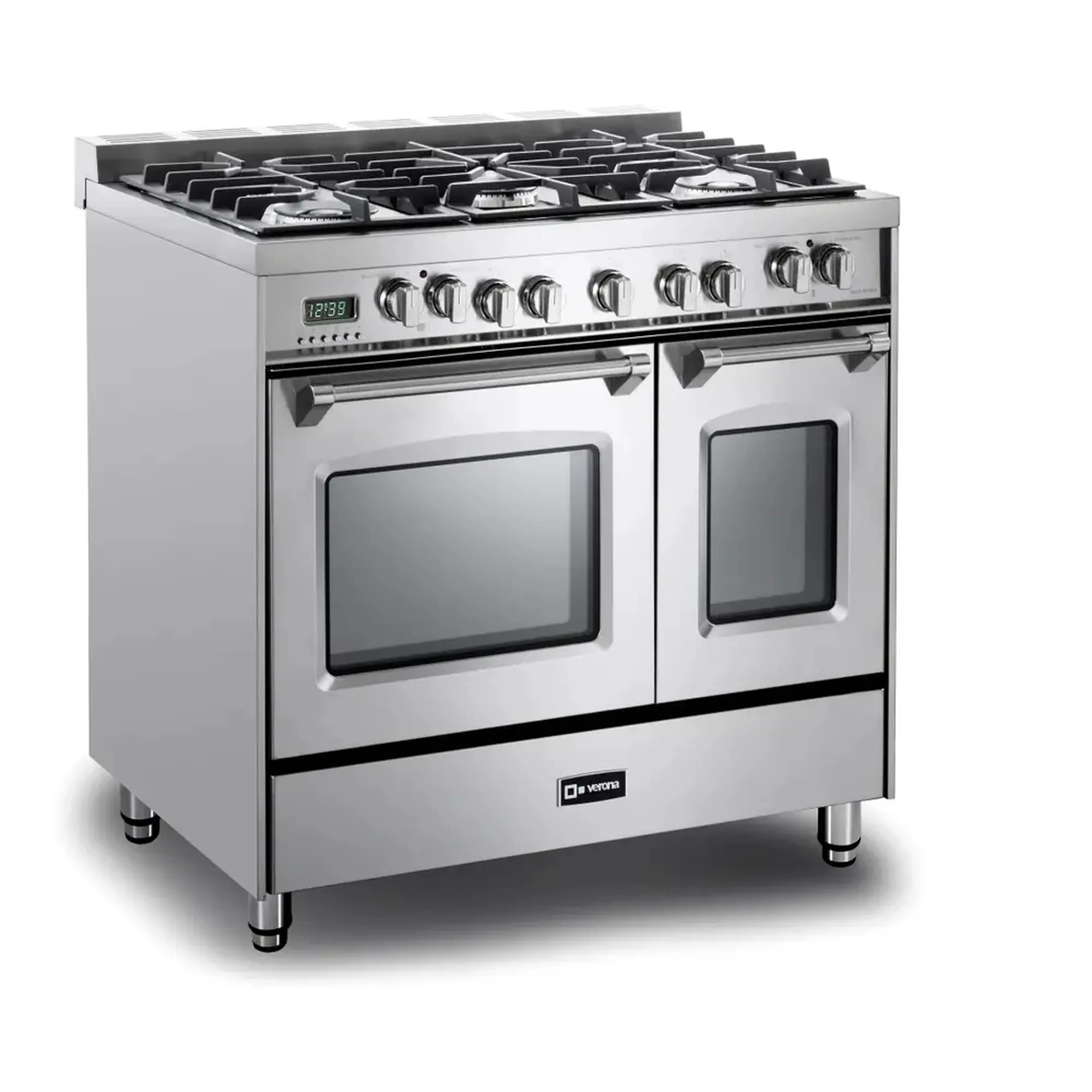 Verona 2-Piece Appliance Package - 36-Inch Dual Fuel Range with Double Oven and Under Cabinet Range Hood in Stainless Steel - Image 6