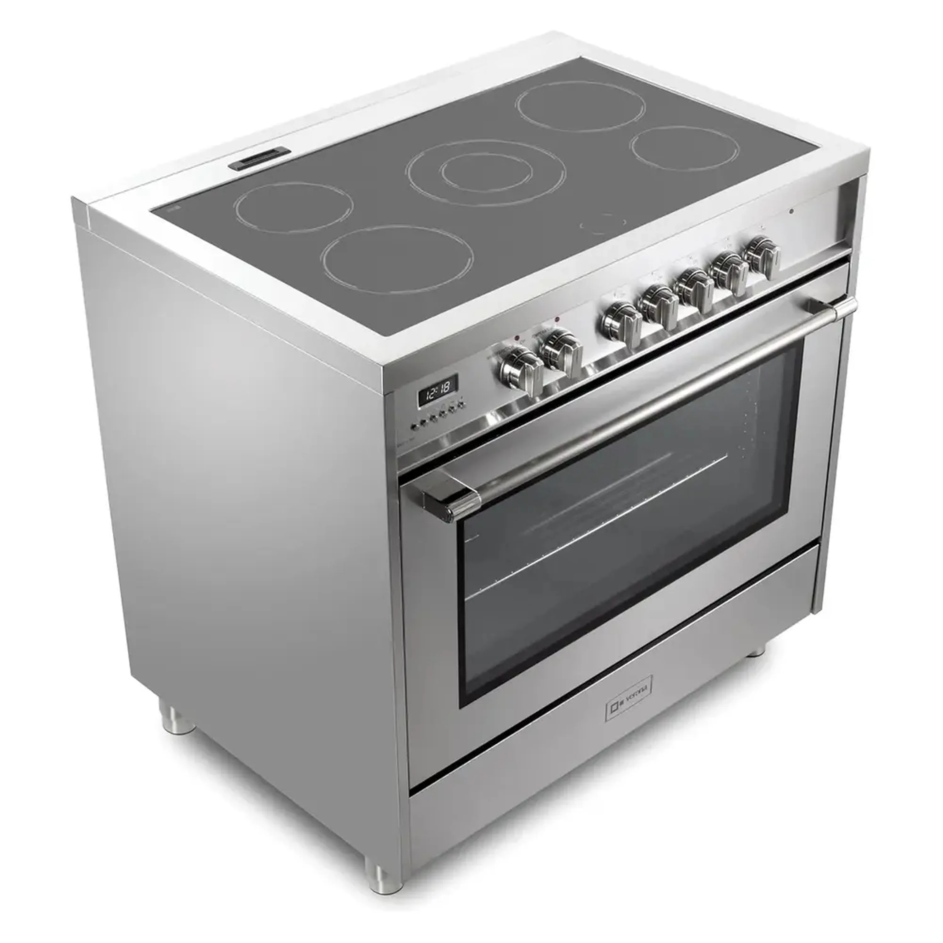 Verona 2-Piece Appliance Package - 36-Inch Electric Range with 5 Radiant Burners and Wall Mount Range Hood in Stainless Steel - Image 5