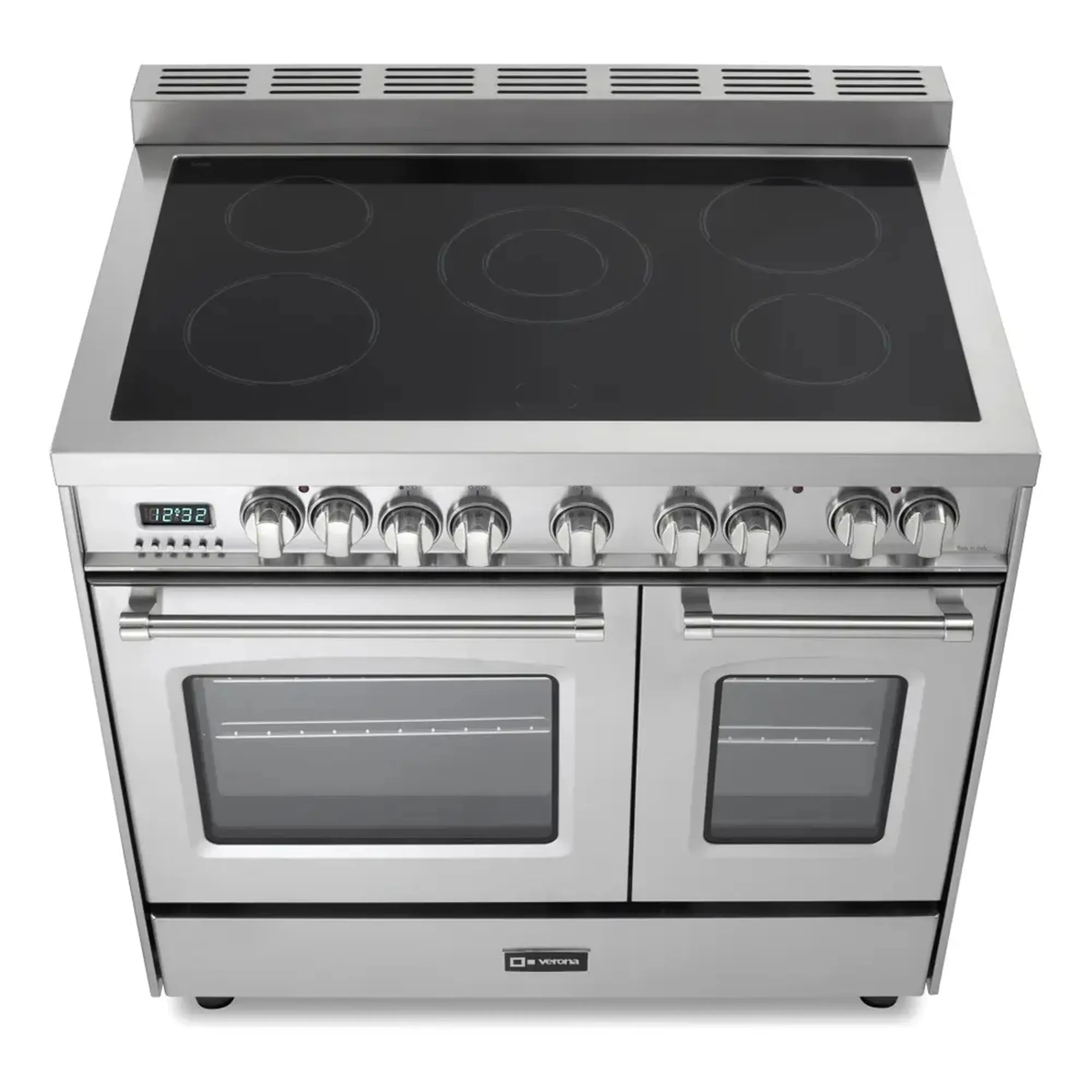 Verona 2-Piece Appliance Package - 36-Inch Electric Range with Double Oven and Wall Mount Range Hood in Stainless Steel - Image 9