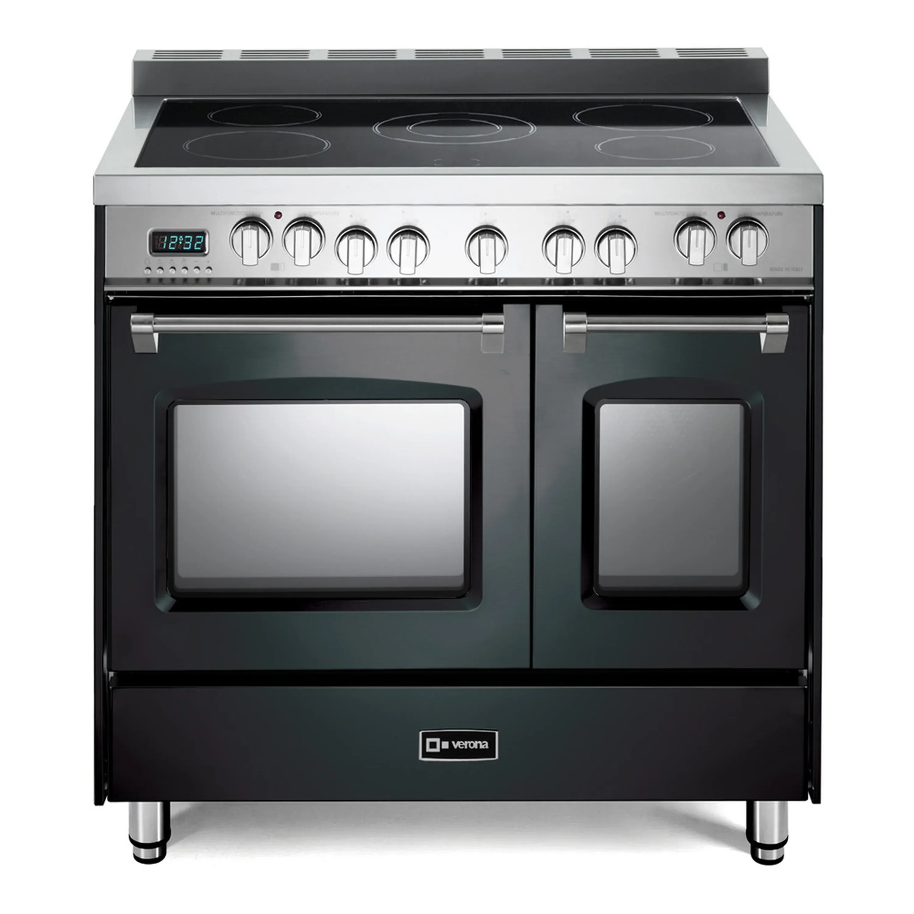 Verona 2-Piece Appliance Package - 36-Inch Electric Range with Double Oven and Wall Mount Range Hood in Black - Image 2