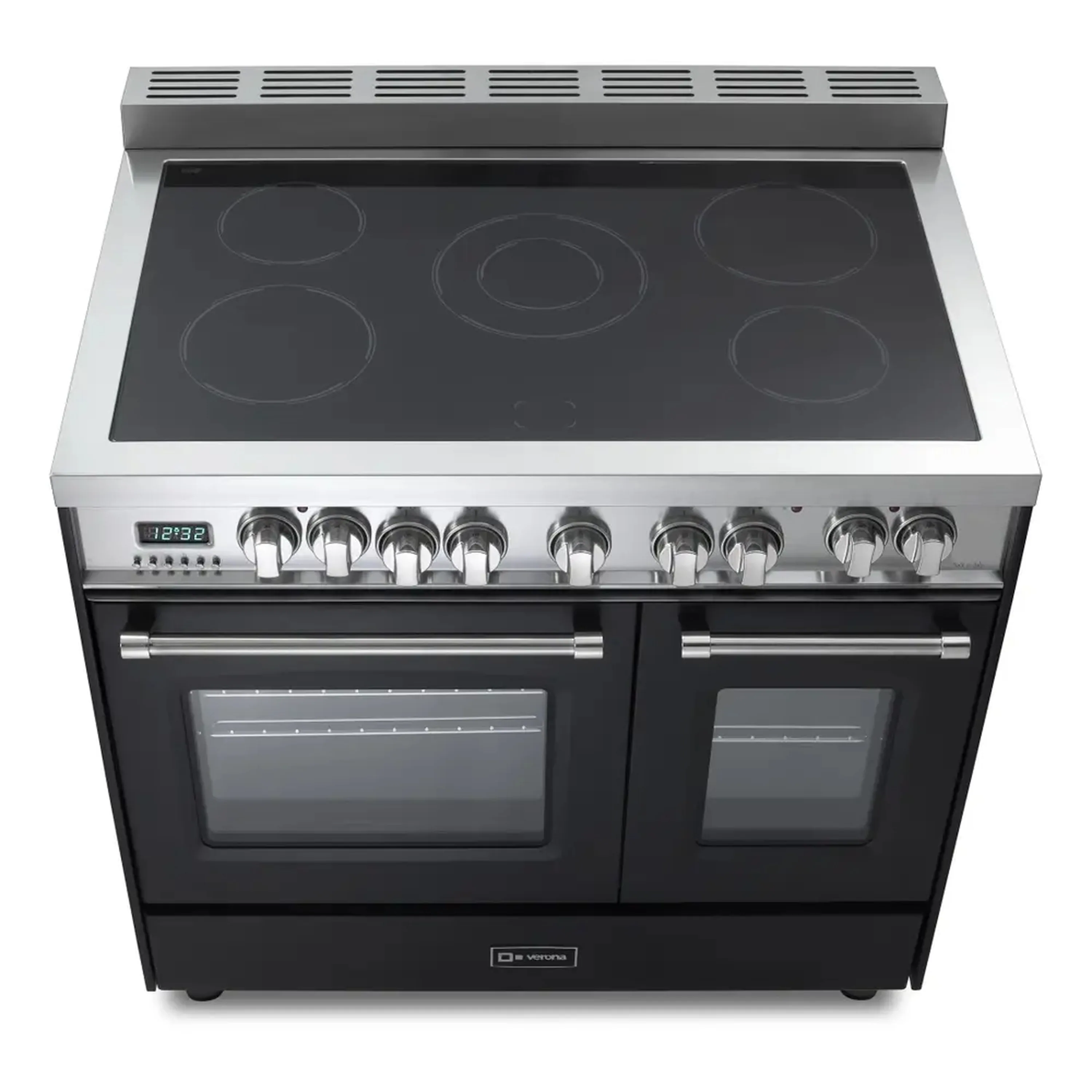 Verona 2-Piece Appliance Package - 36-Inch Electric Range with Double Oven and Wall Mount Range Hood in Black - Image 3
