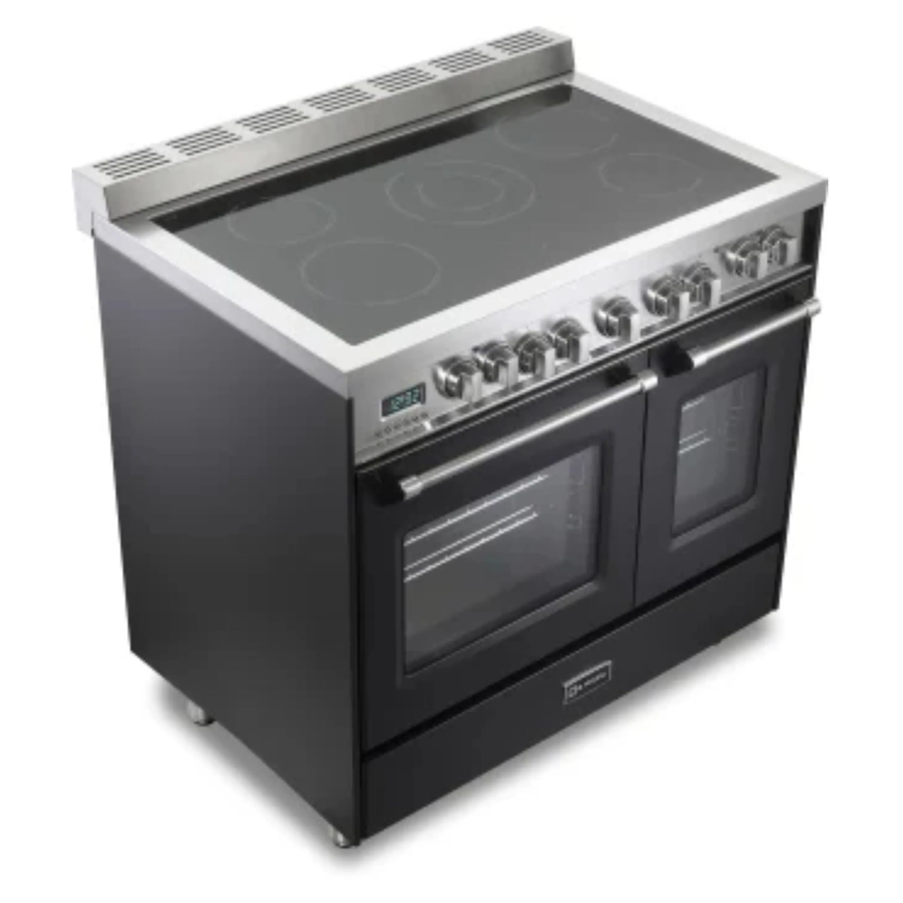 Verona 2-Piece Appliance Package - 36-Inch Electric Range with Double Oven and Wall Mount Range Hood in Black - Image 5