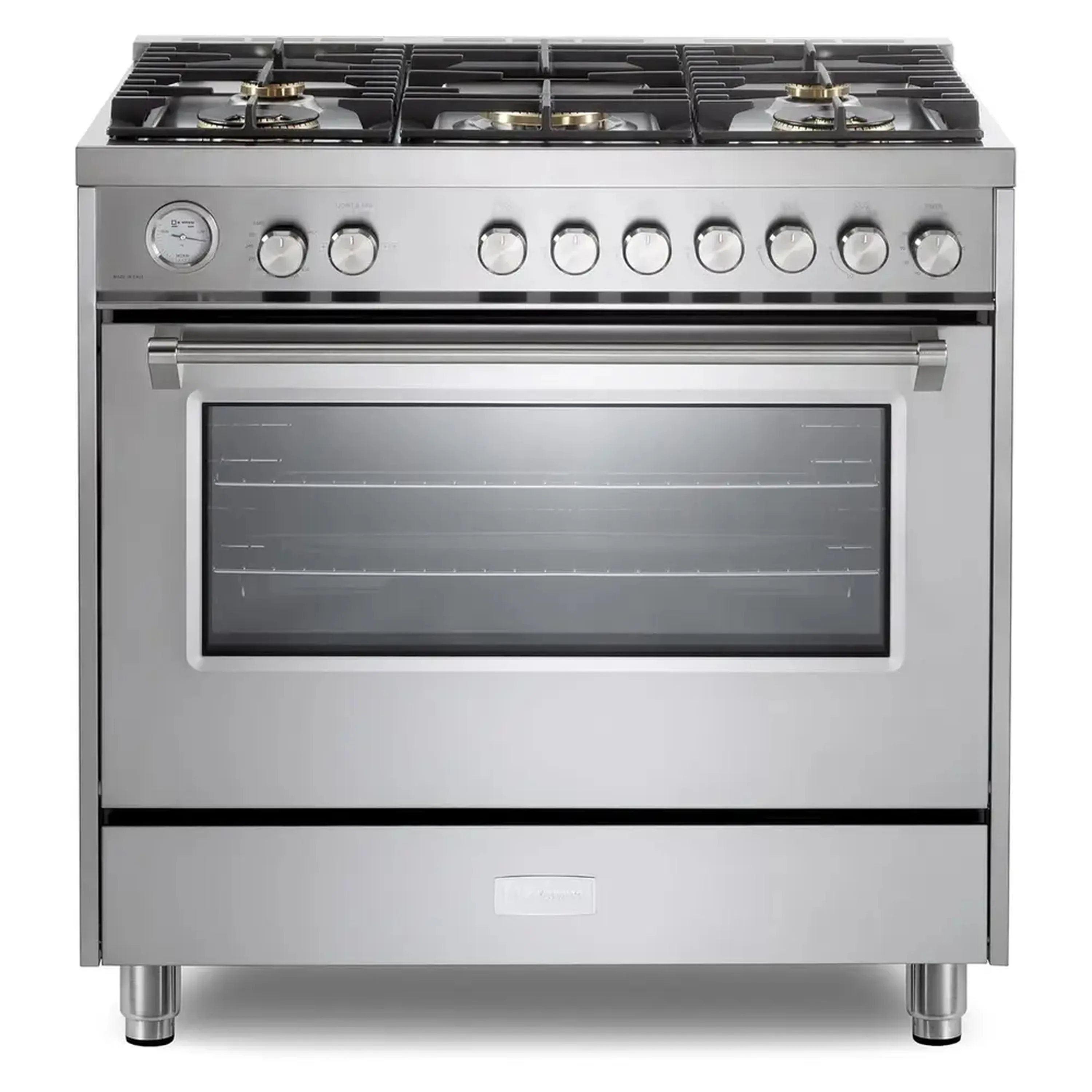 Verona 2-Piece Appliance Package - 36-Inch Gas Range with 5 Sealed Burners and Under Cabinet Range Hood in Stainless Steel - Image 2